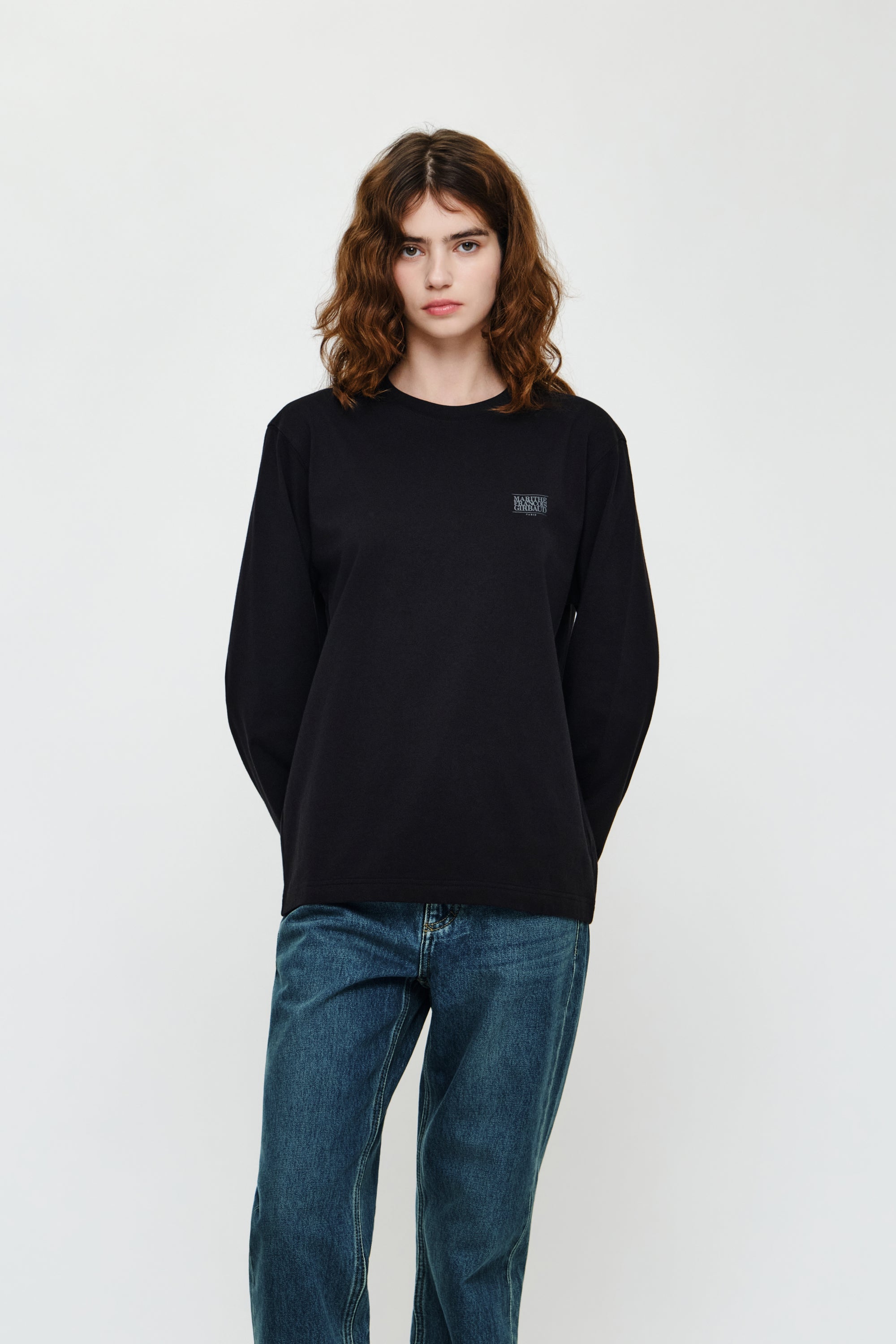Small Classic Logo Long Sleeve Tee Black