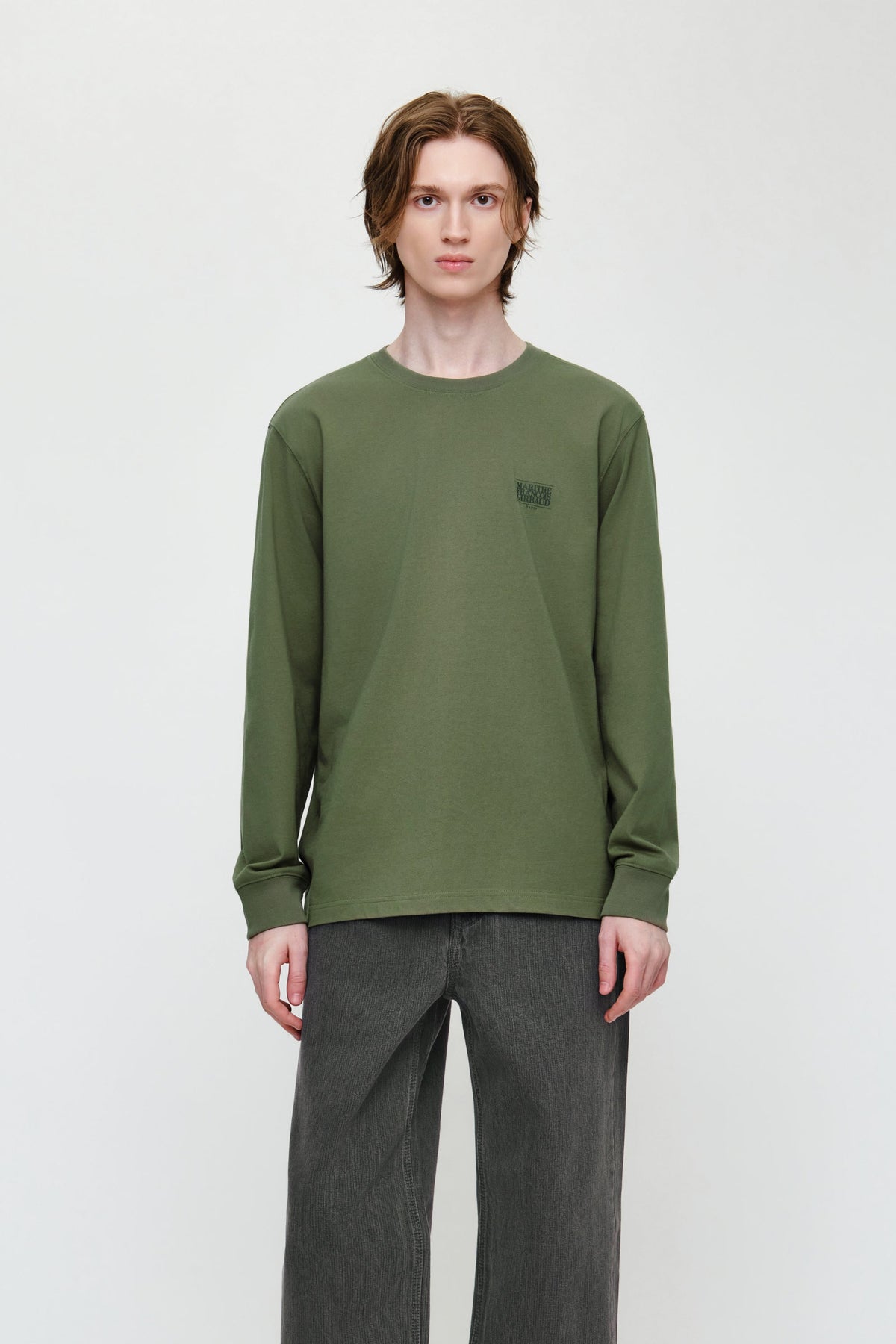 Small Classic Logo Long Sleeve Tee Khaki