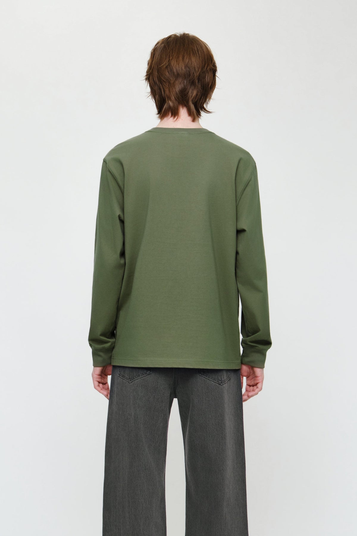 Small Classic Logo Long Sleeve Tee Khaki