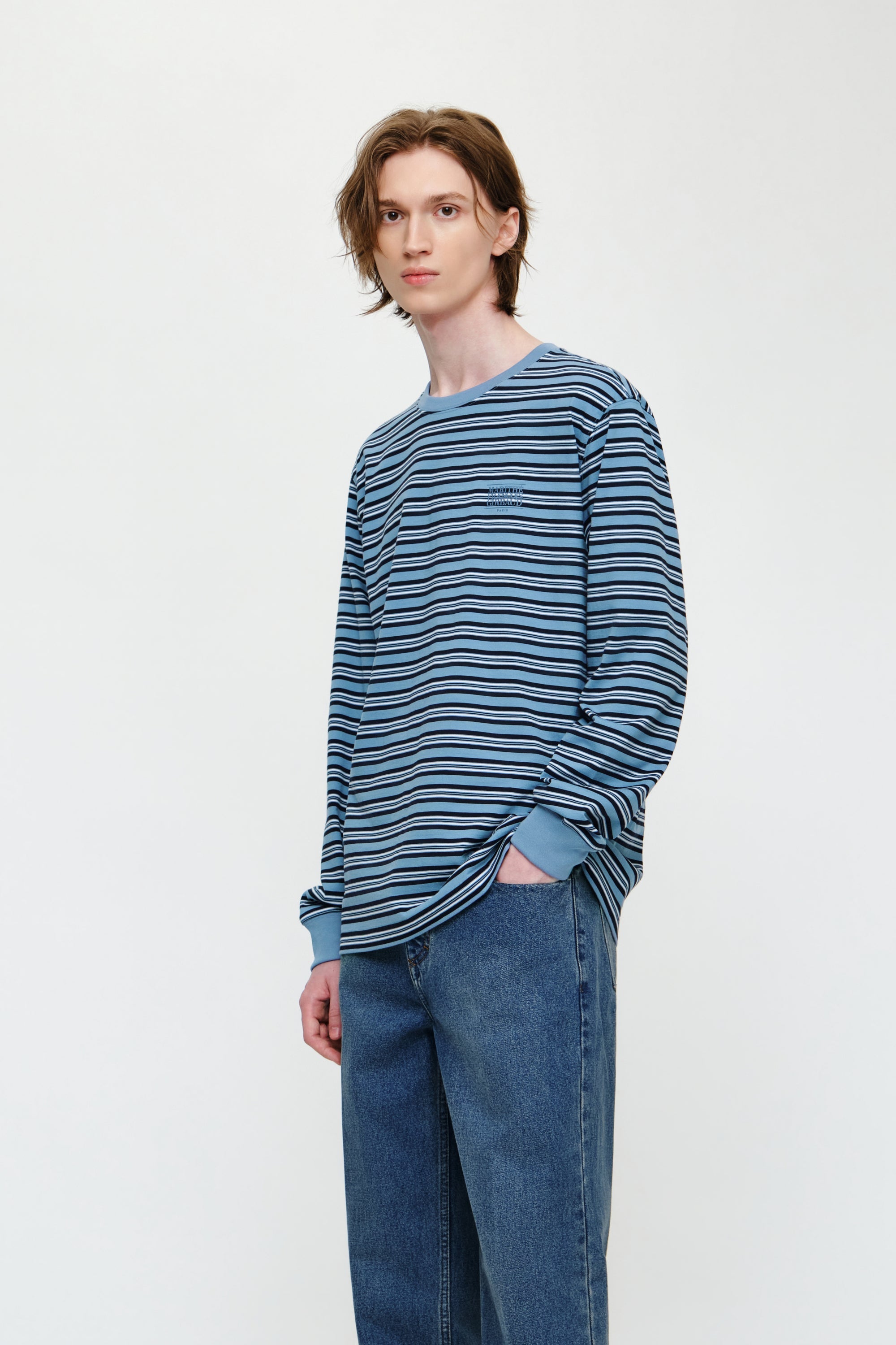 Small Classic Logo Long Sleeve Tee Stripe