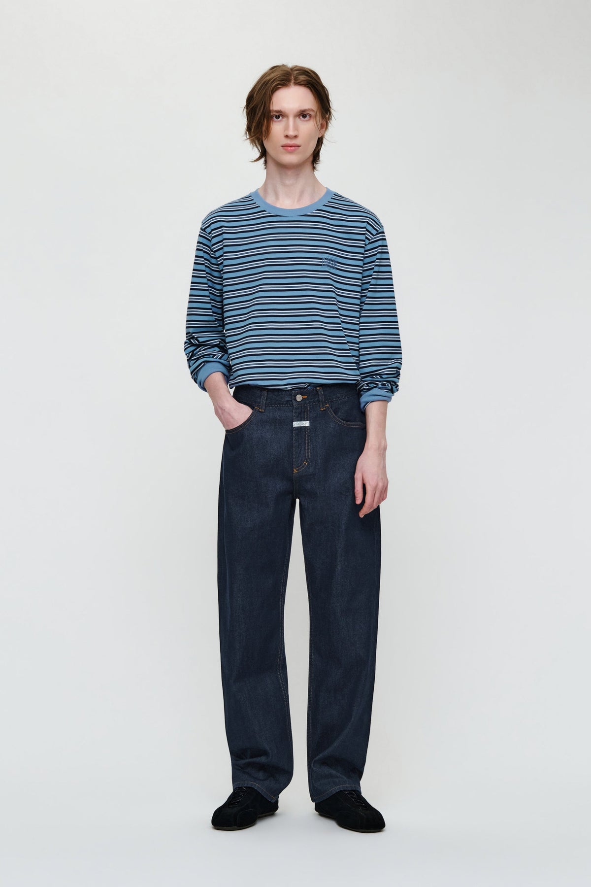 Small Classic Logo Long Sleeve Tee Stripe