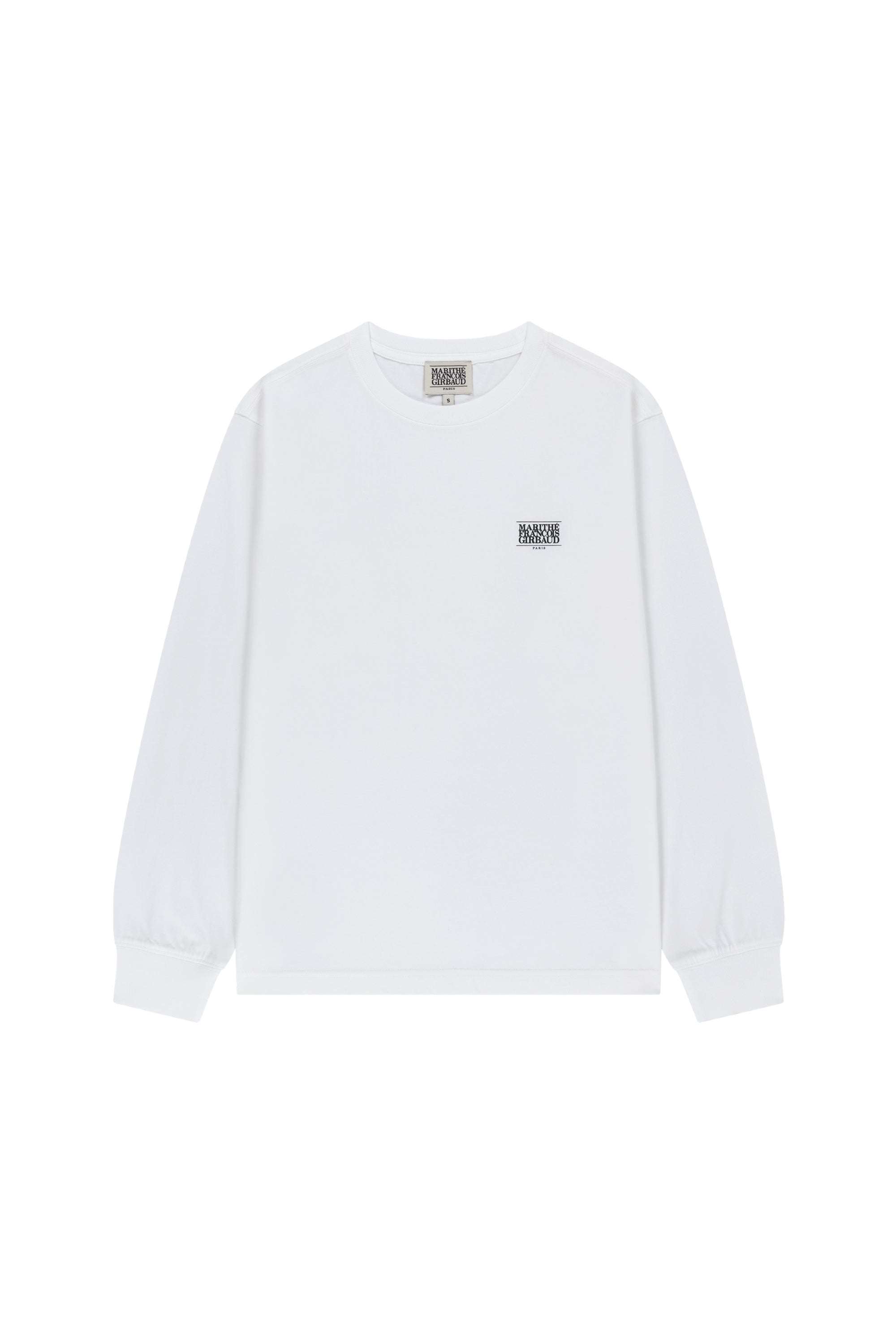 Small Classic Logo Long Sleeve Tee White