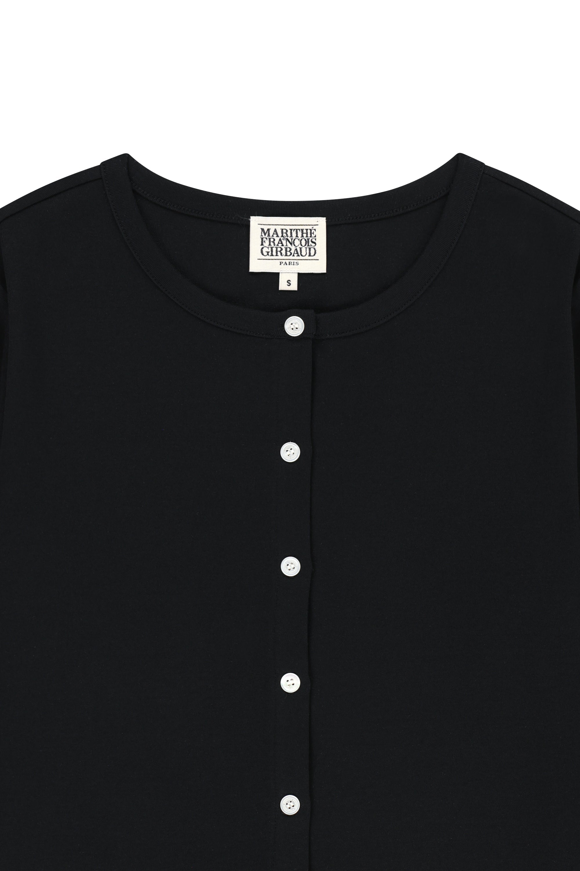 W Basic Cotton Cardigan Black