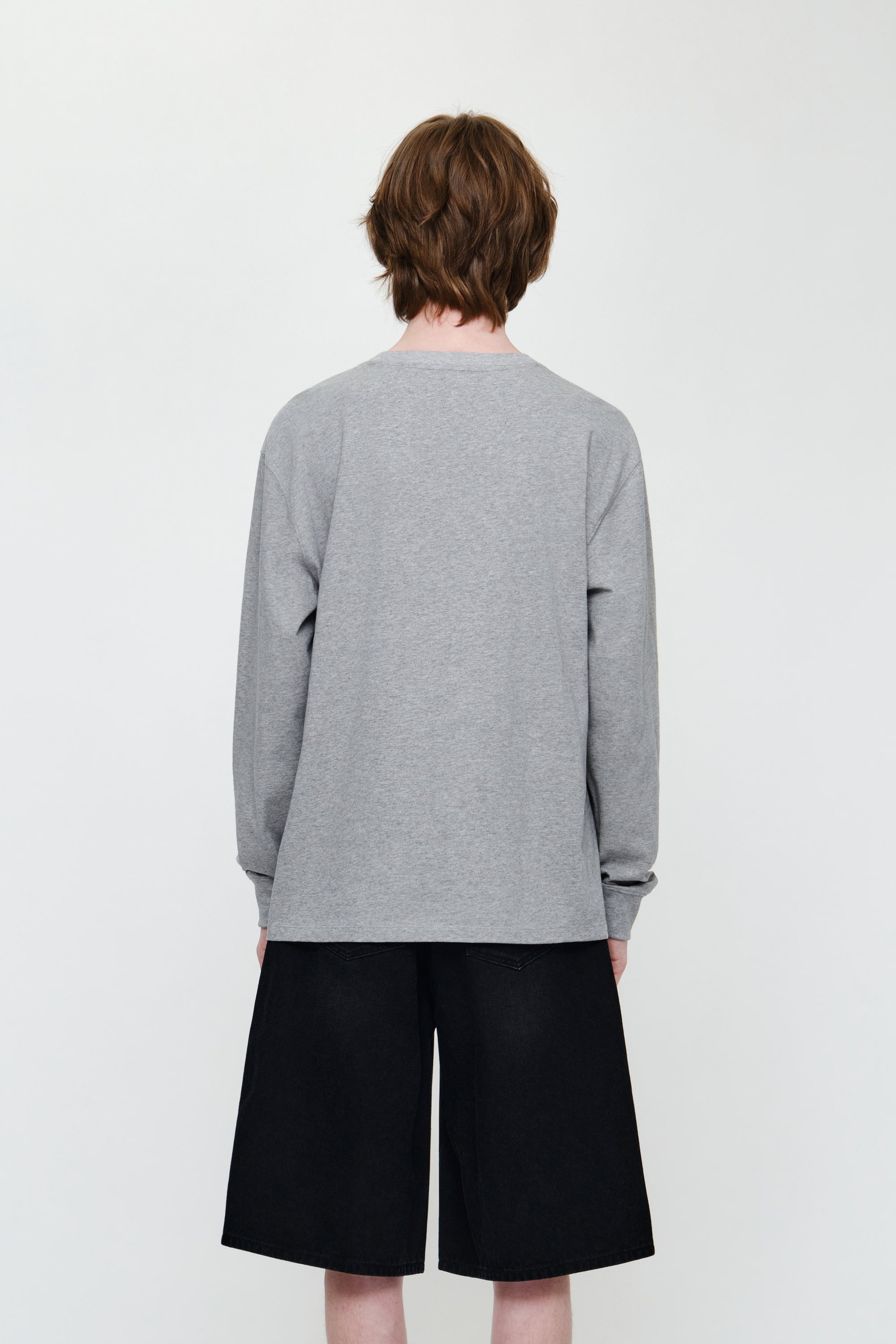 Doodle Bear Long Sleeve Tee Heather Gray