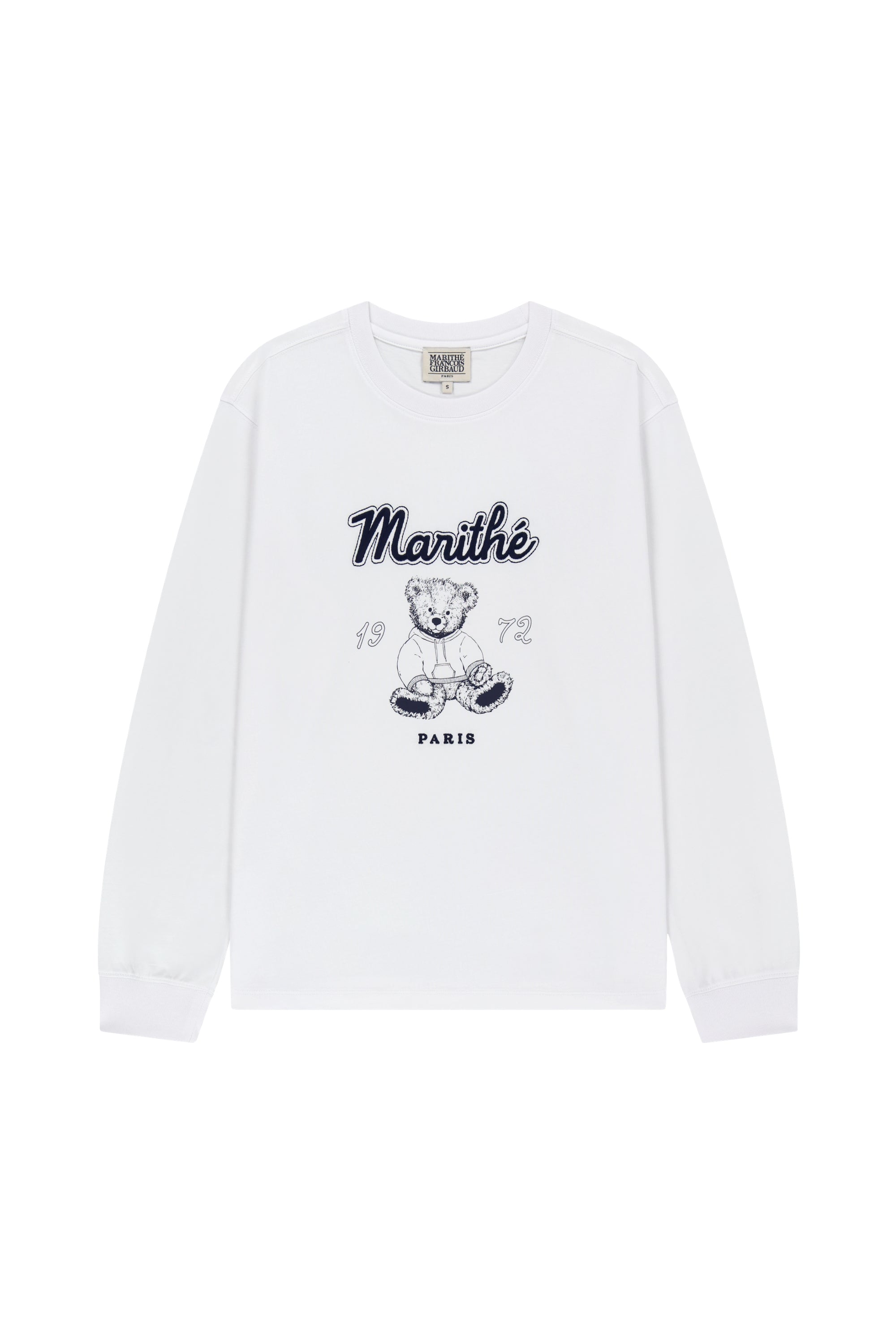 Doodle Bear Long Sleeve Tee White