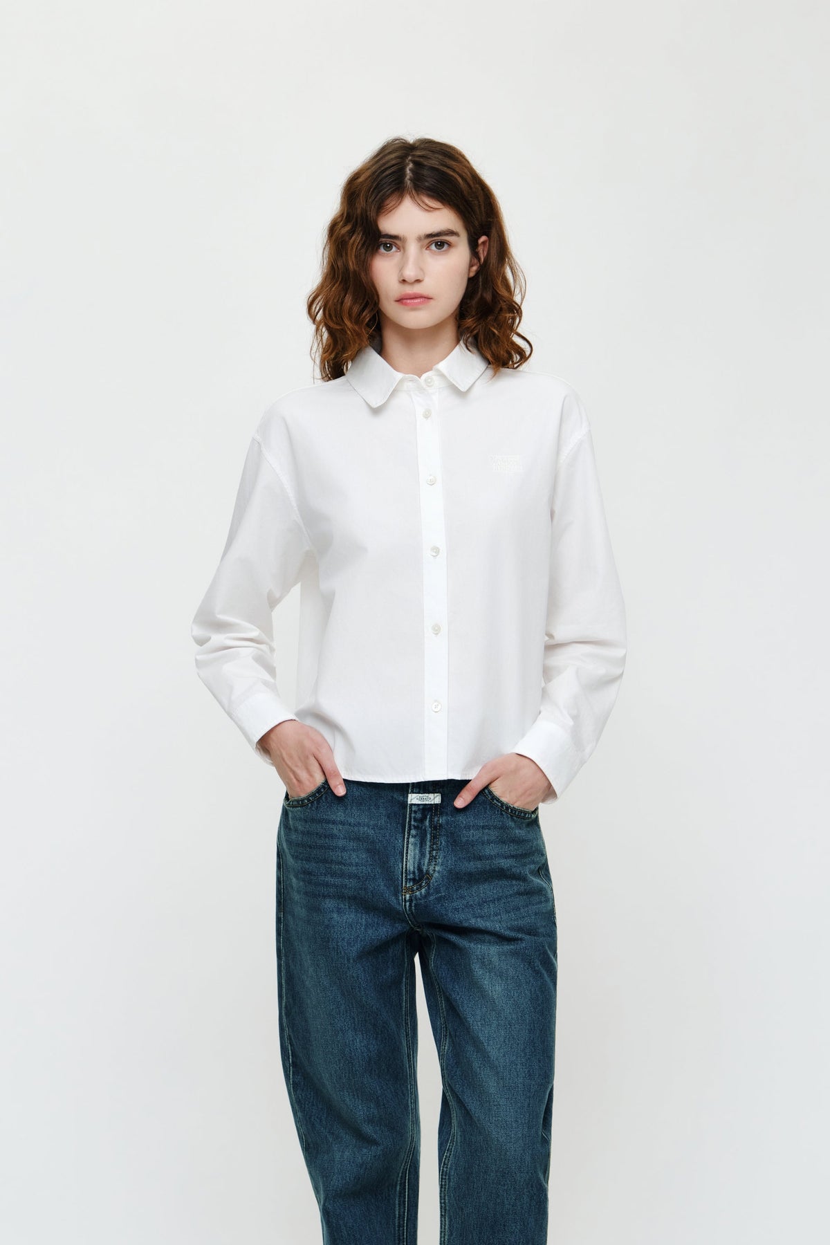 W Micro Classic Logo Cotton Shirt Ivory