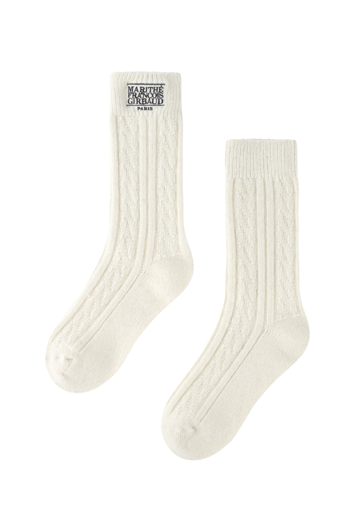 Classic Logo Cable Socks Ivory