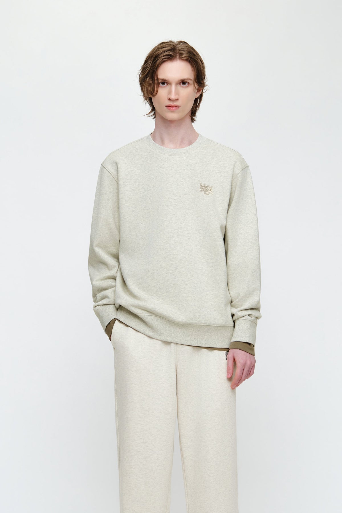 Small Classic Logo Embroidery Sweatshirt Oatmeal
