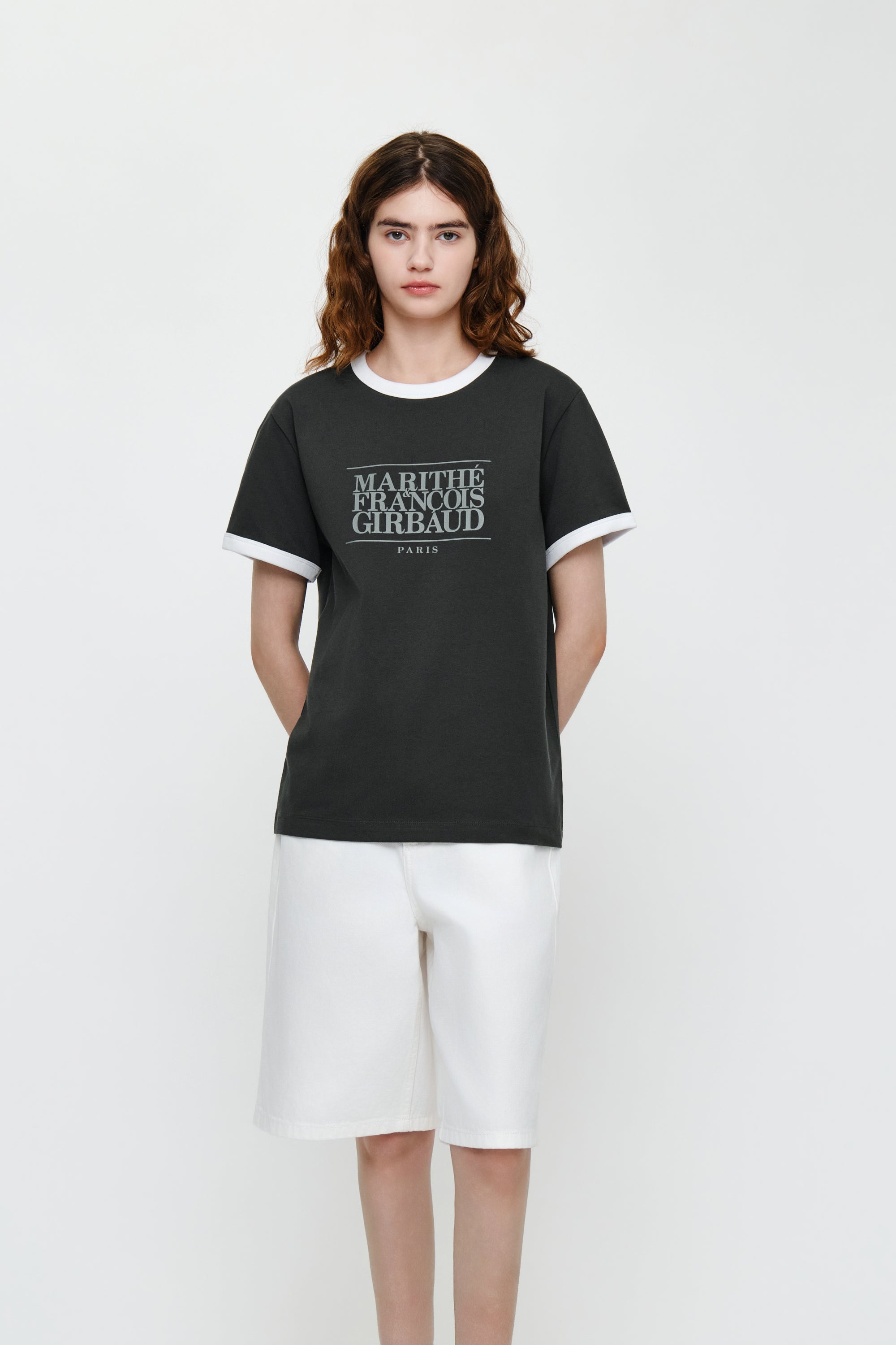 Aerocool Classic Logo Ringer Tee Charcoal