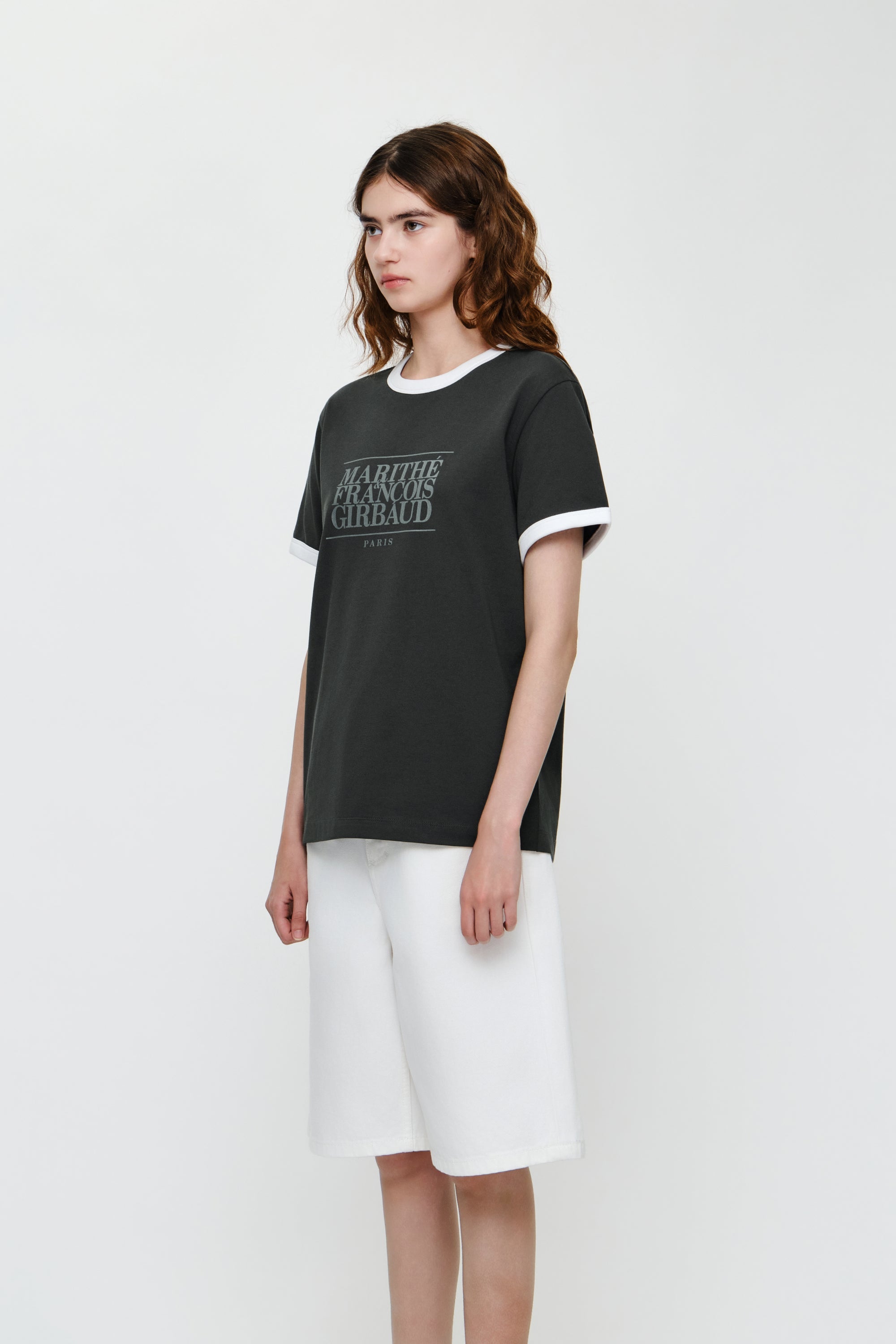 Aerocool Classic Logo Ringer Tee Charcoal