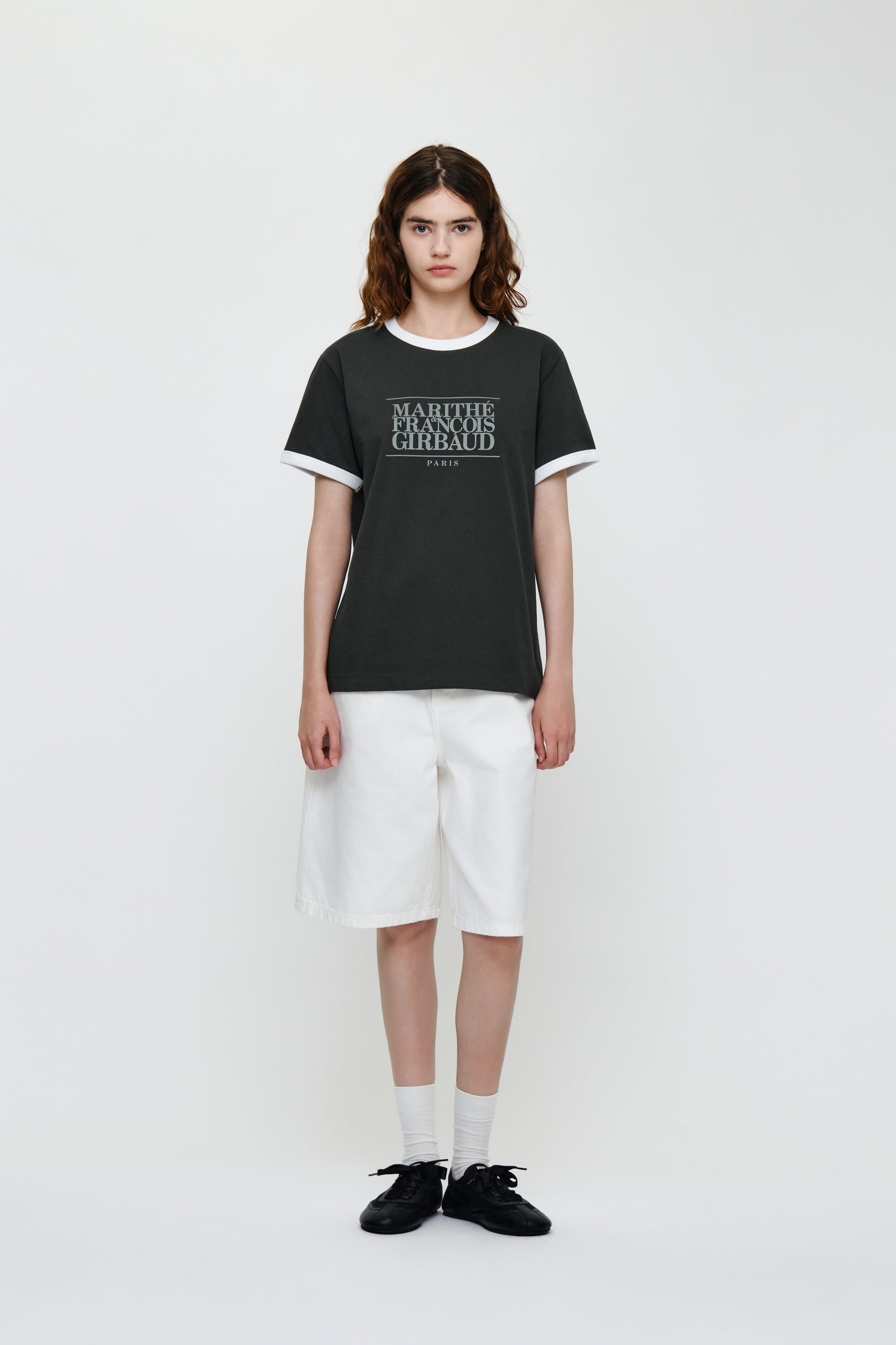 Aerocool Classic Logo Ringer Tee Charcoal