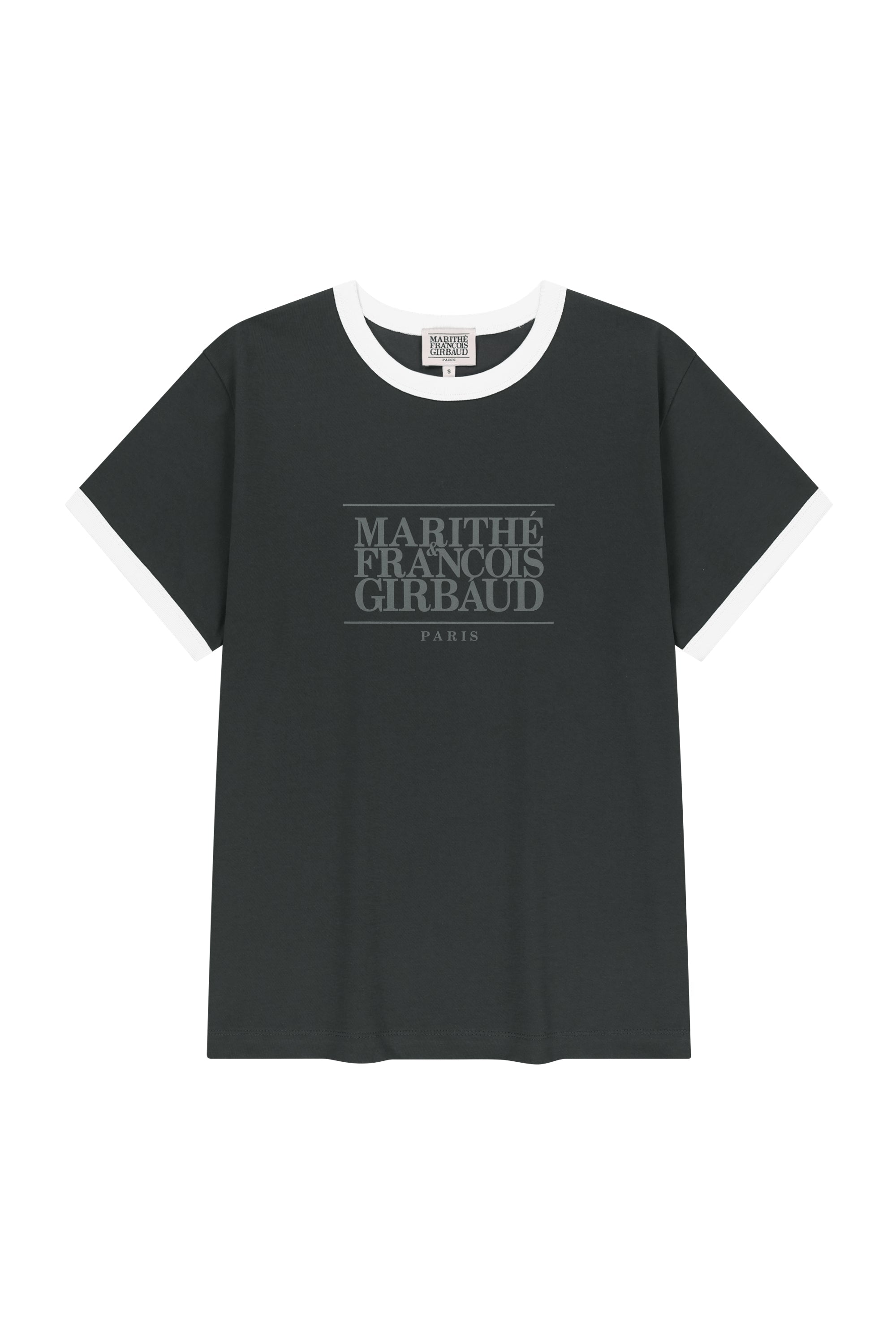 Aerocool Classic Logo Ringer Tee Charcoal