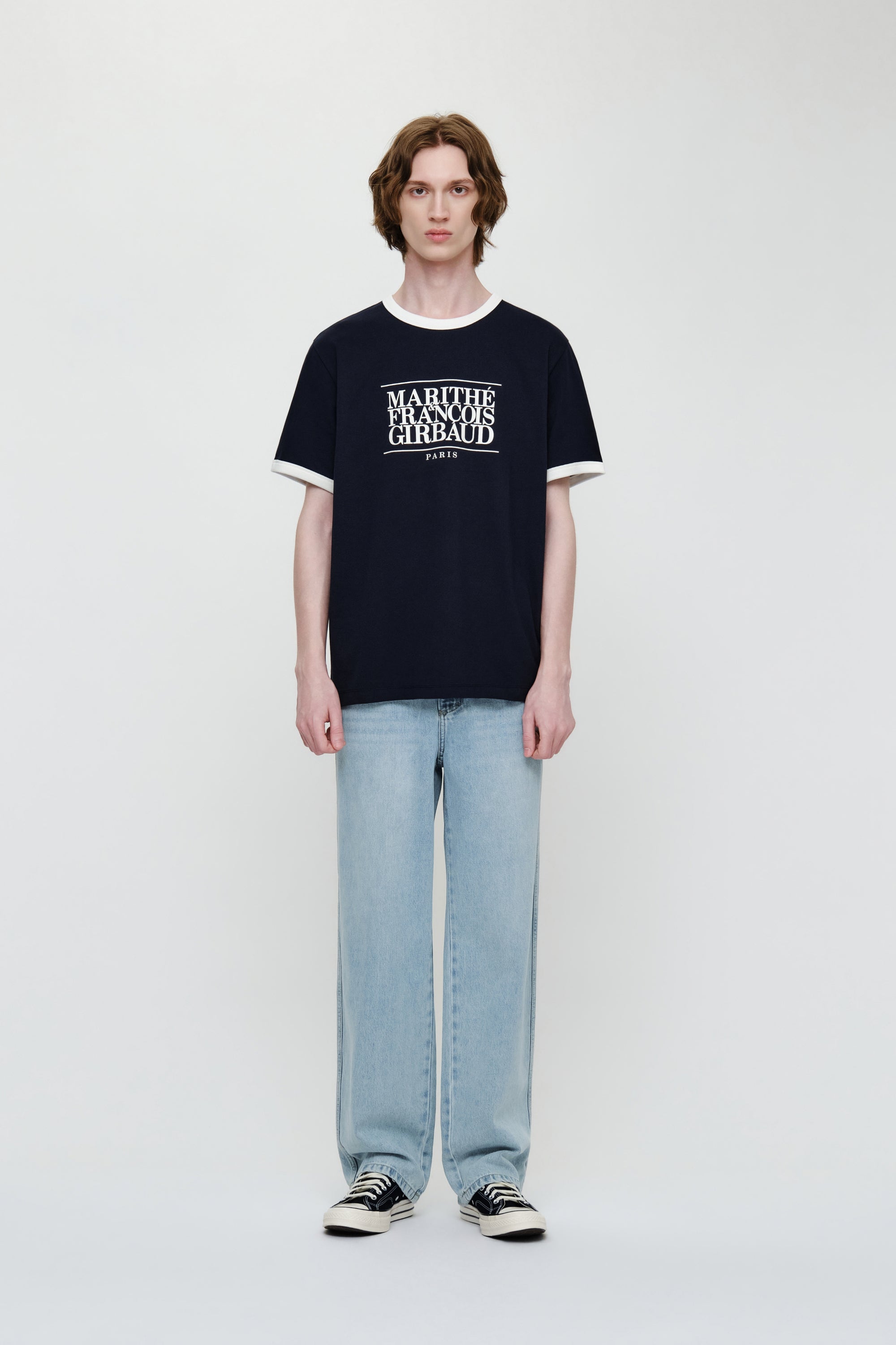 Aerocool Classic Logo Ringer Tee Navy
