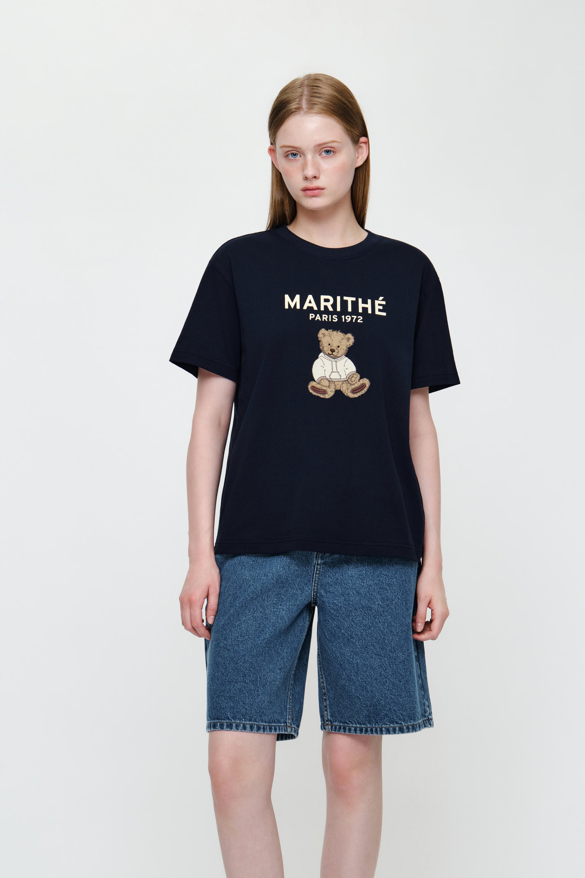 Doodle Bear Tee Navy