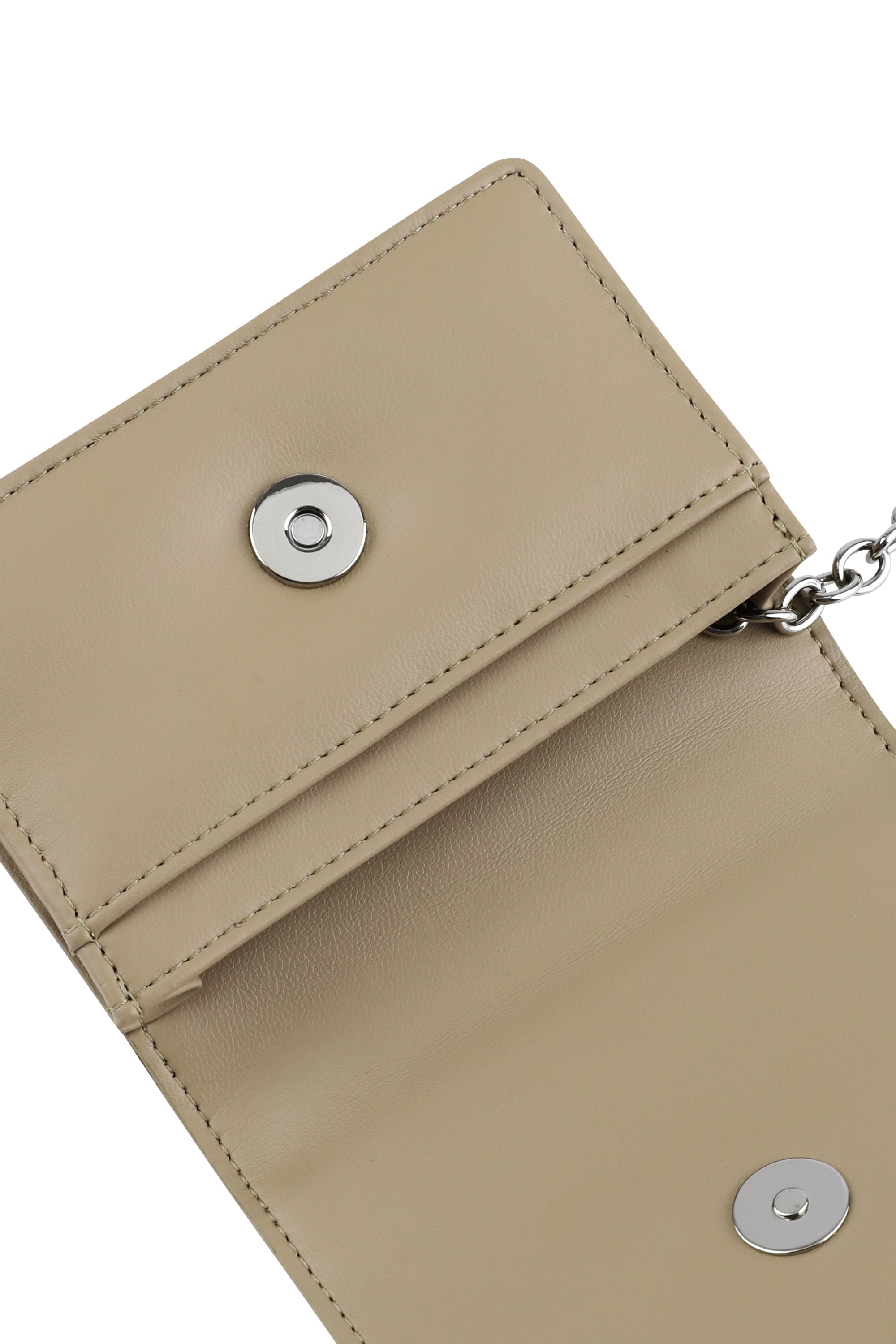 Classic Logo Flap Card Wallet Dark Beige