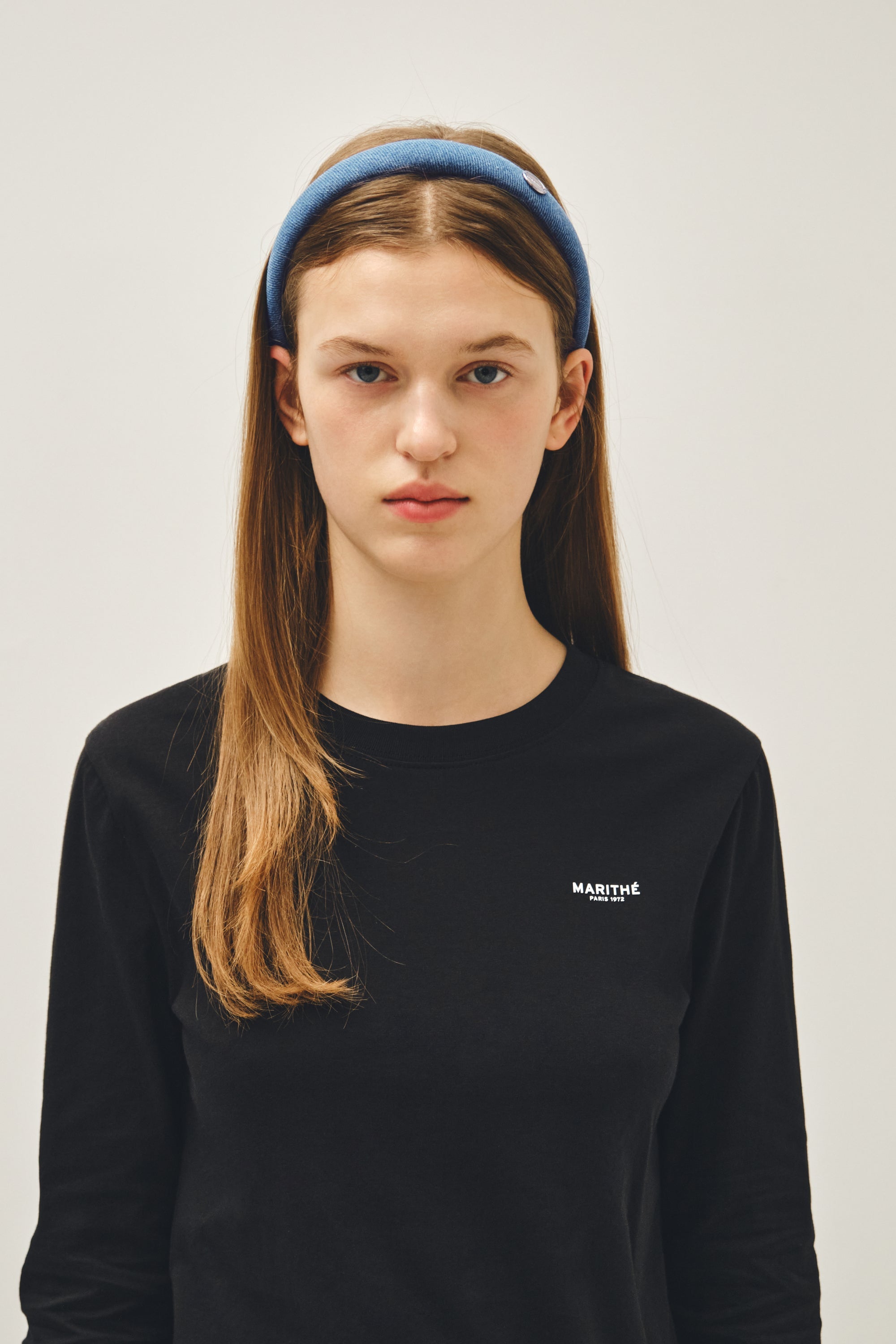 Regular Logo Slim Denim Hairband Blue