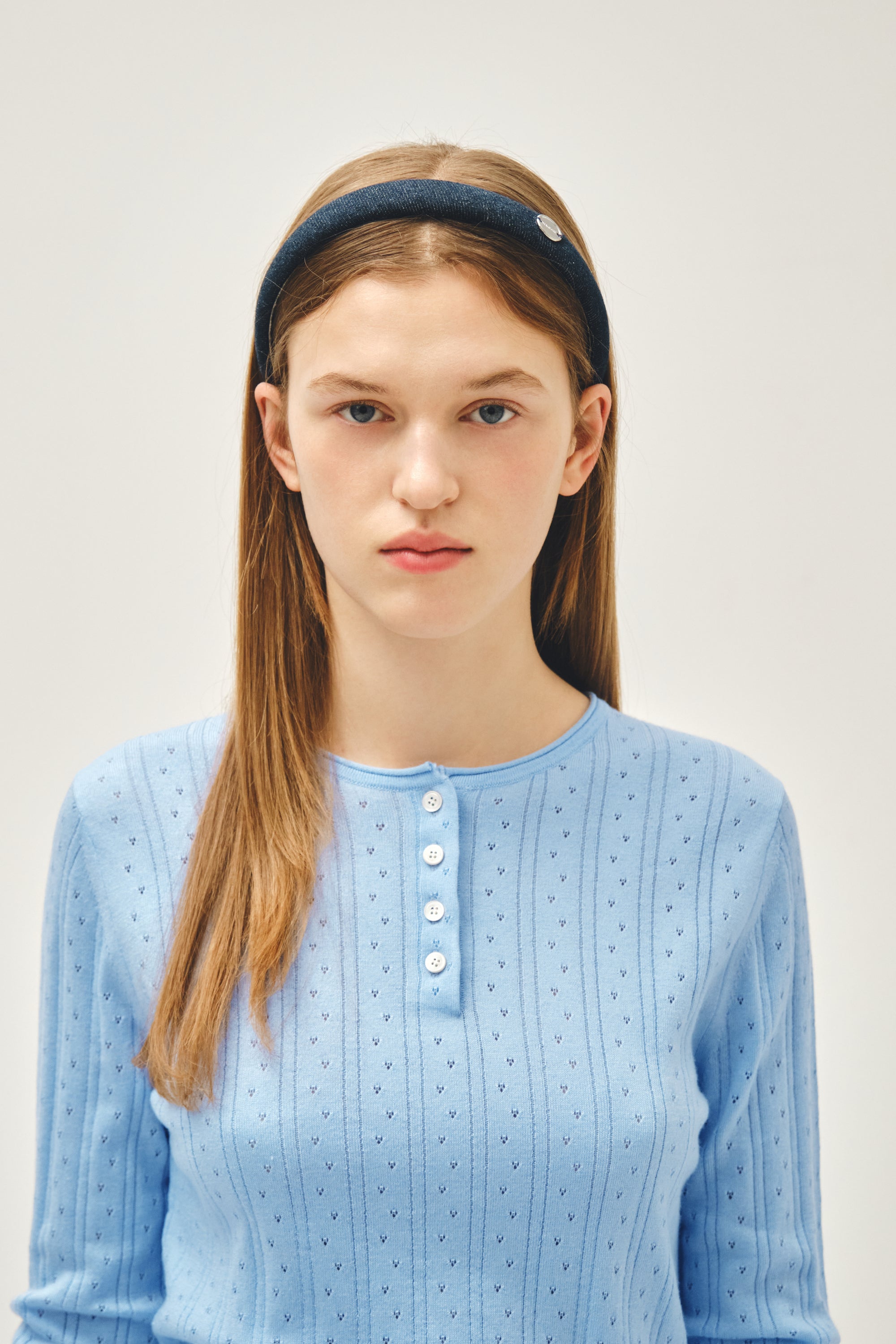 Regular Logo Slim Denim Hairband Indigo