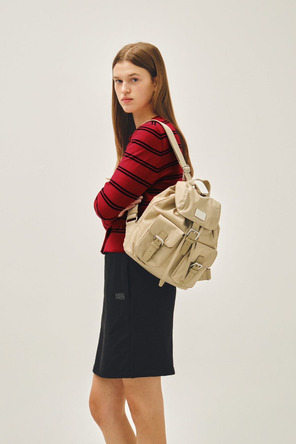 Classic Logo Small Backpack Beige
