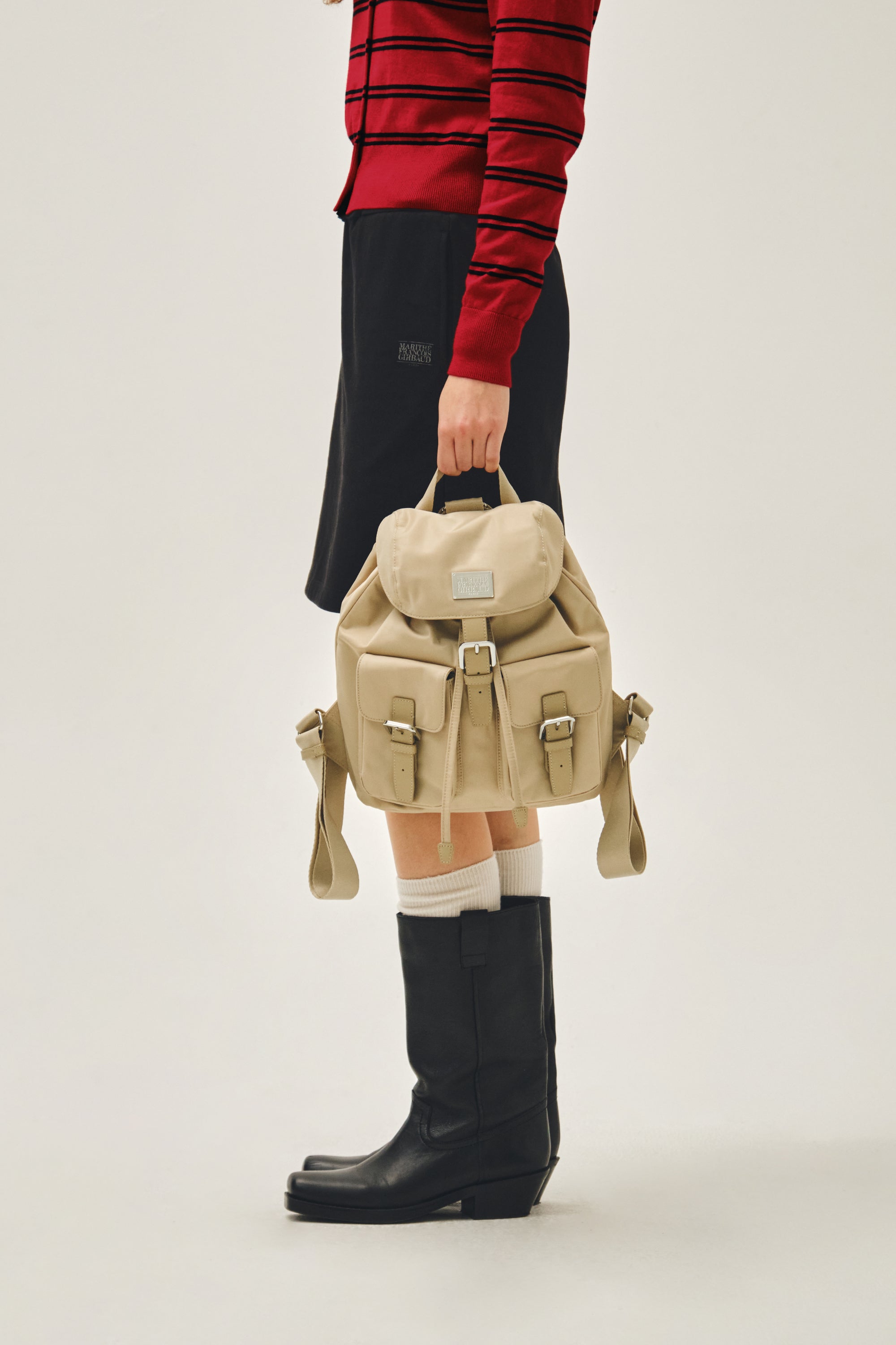 Classic Logo Small Backpack Beige