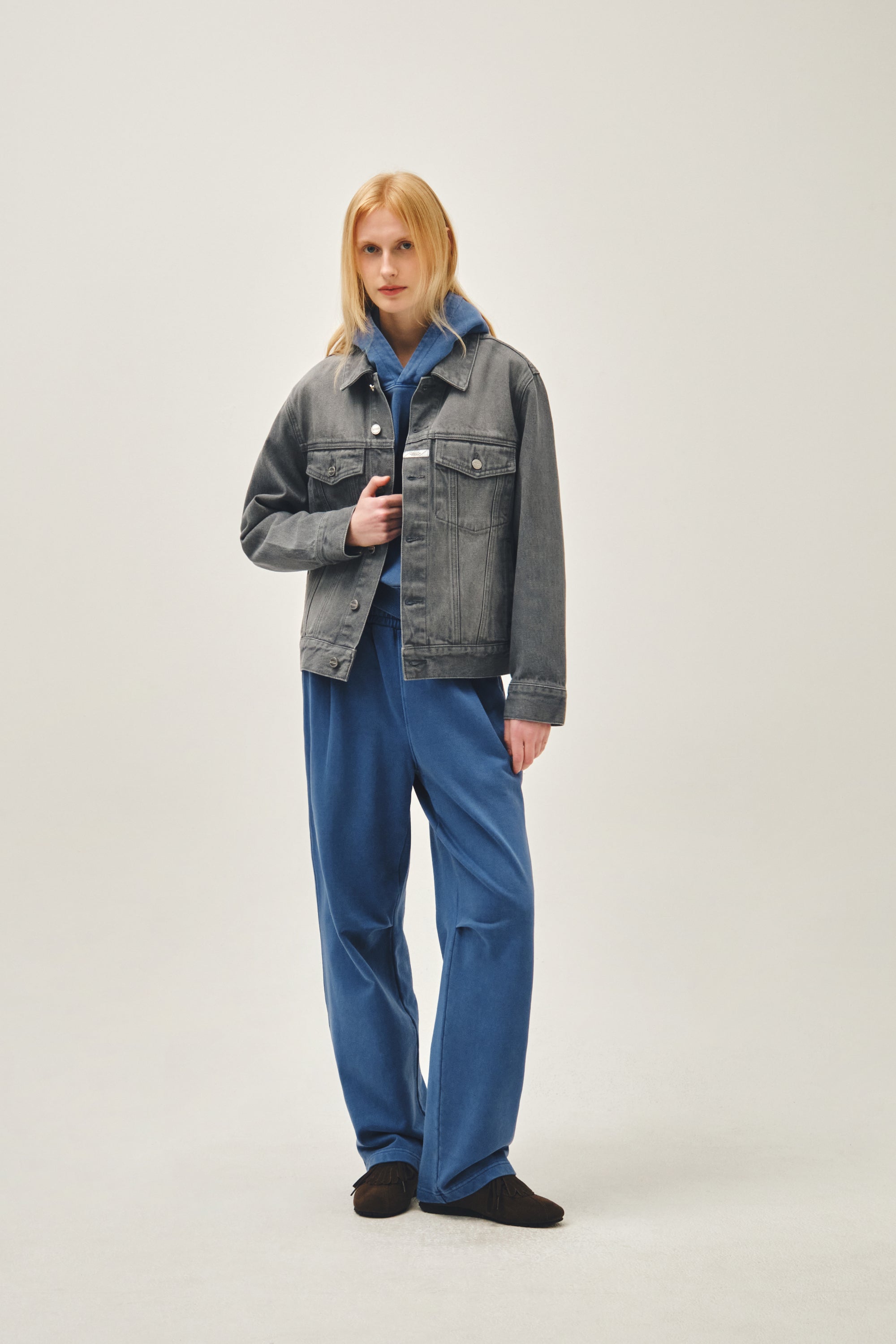 Regular Denim Trucker Jacket Gray