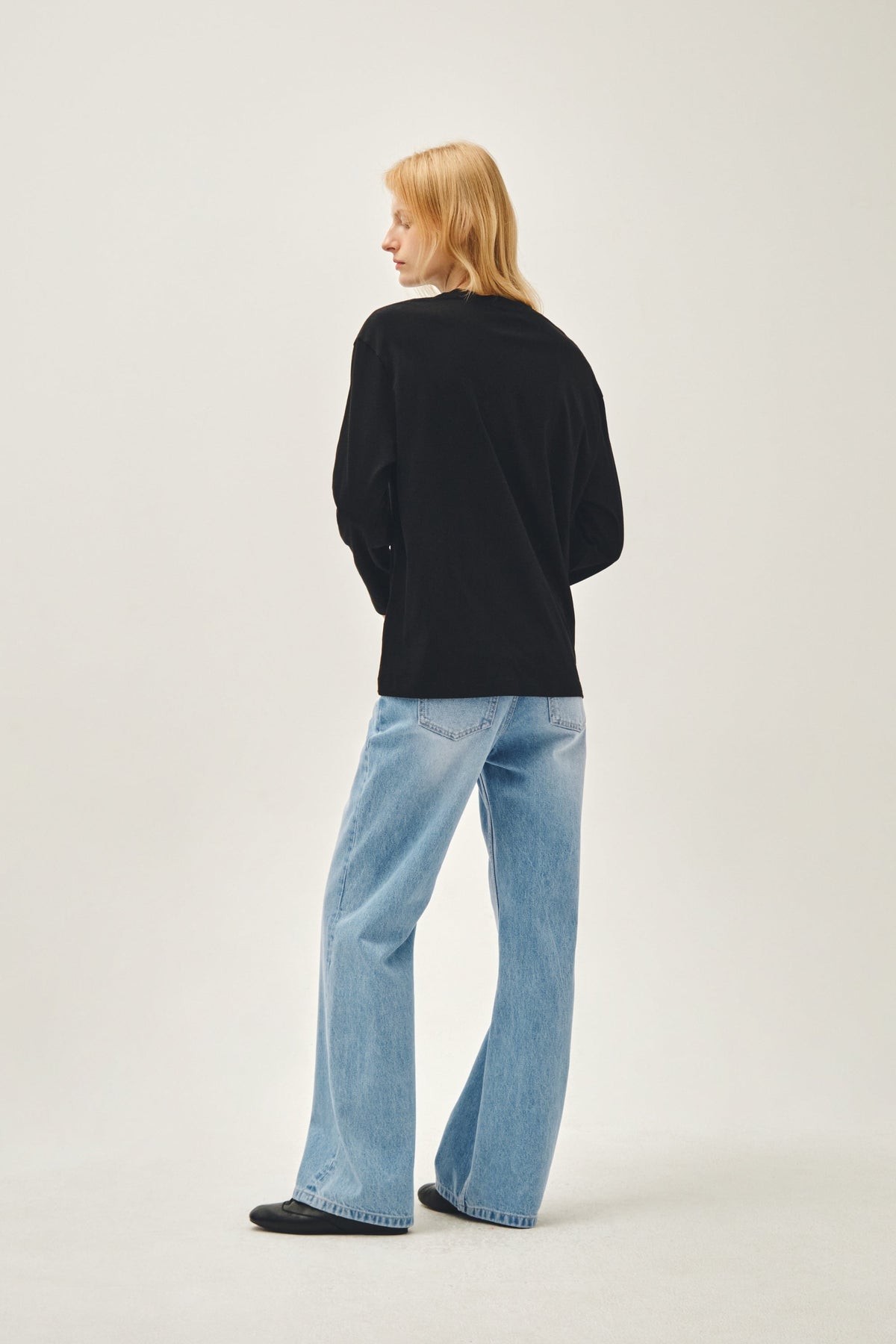 W Relax Boots-Cut Denim Pants Light Blue