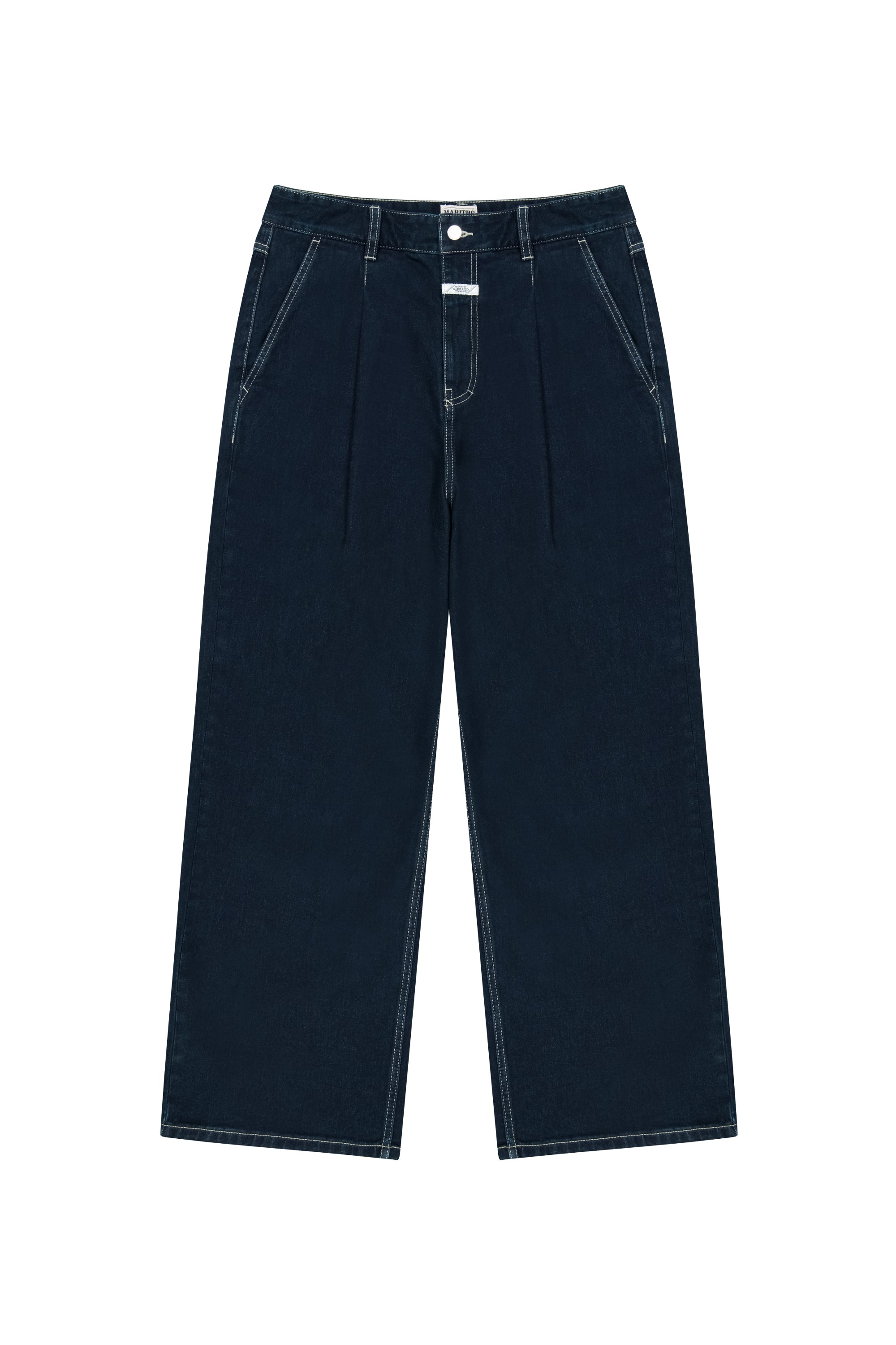M Low-Waist Wide Denim Pants Dark Blue