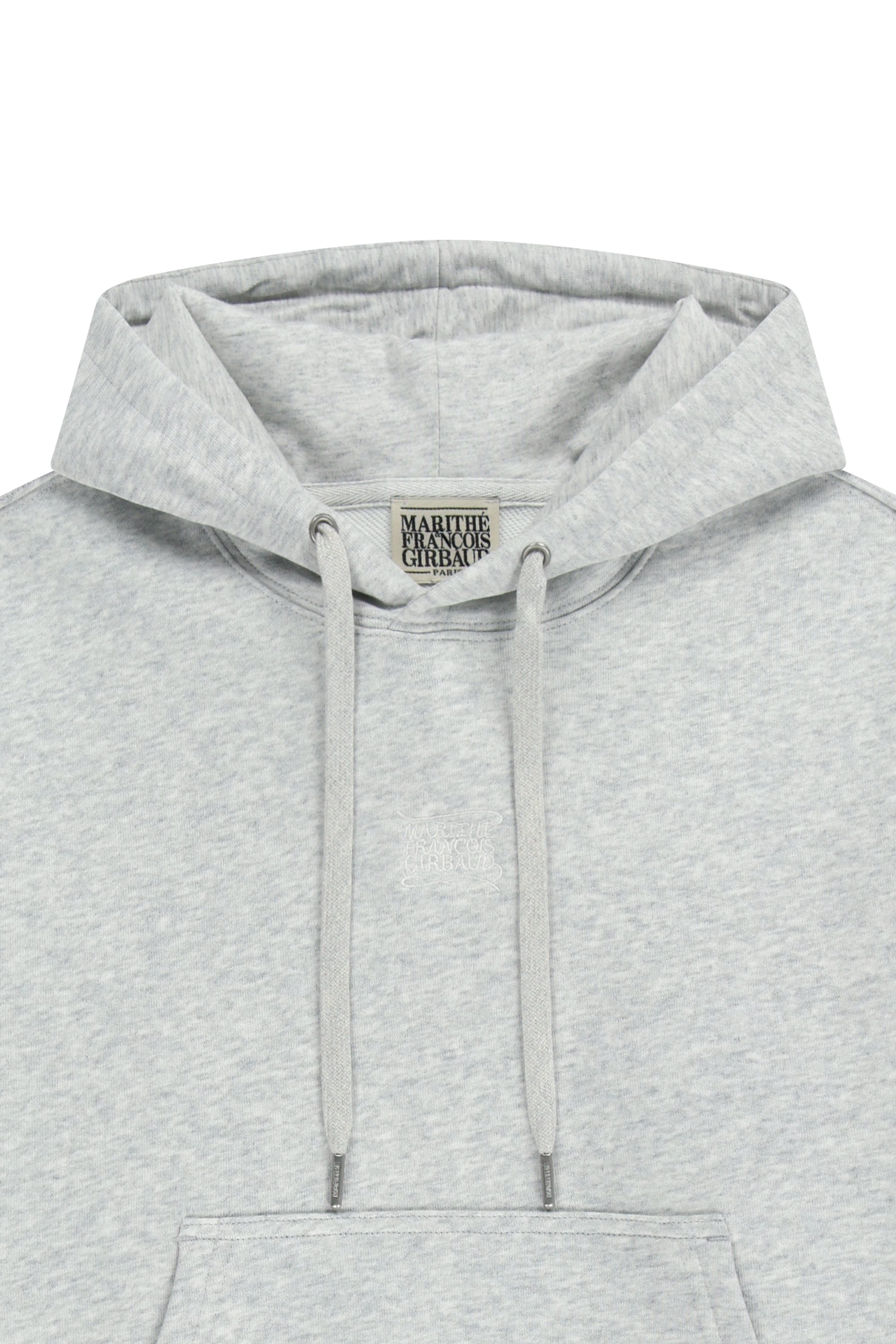W Small Classic Logo Crop Hoodie Light Heather Gray