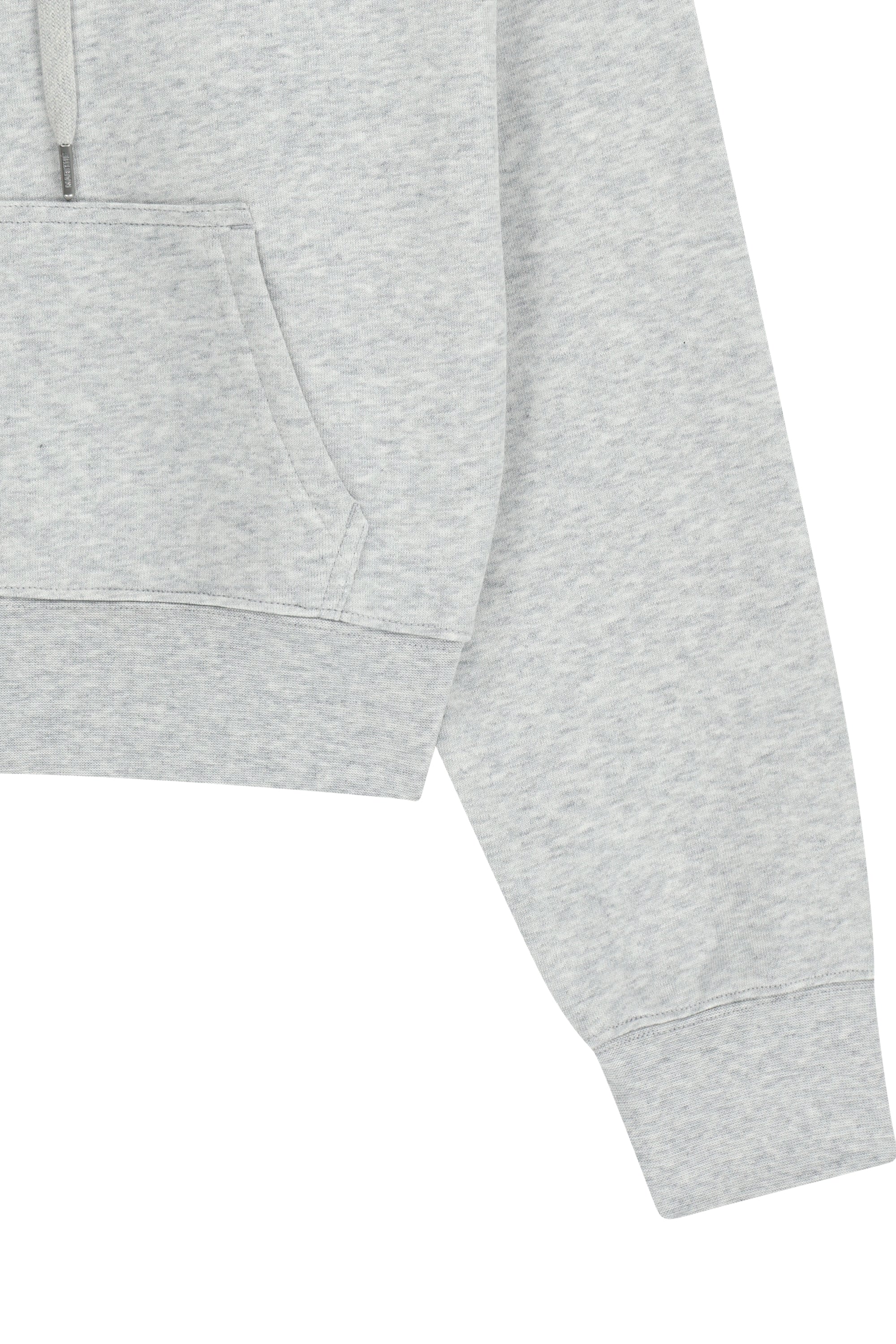 W Small Classic Logo Crop Hoodie Light Heather Gray