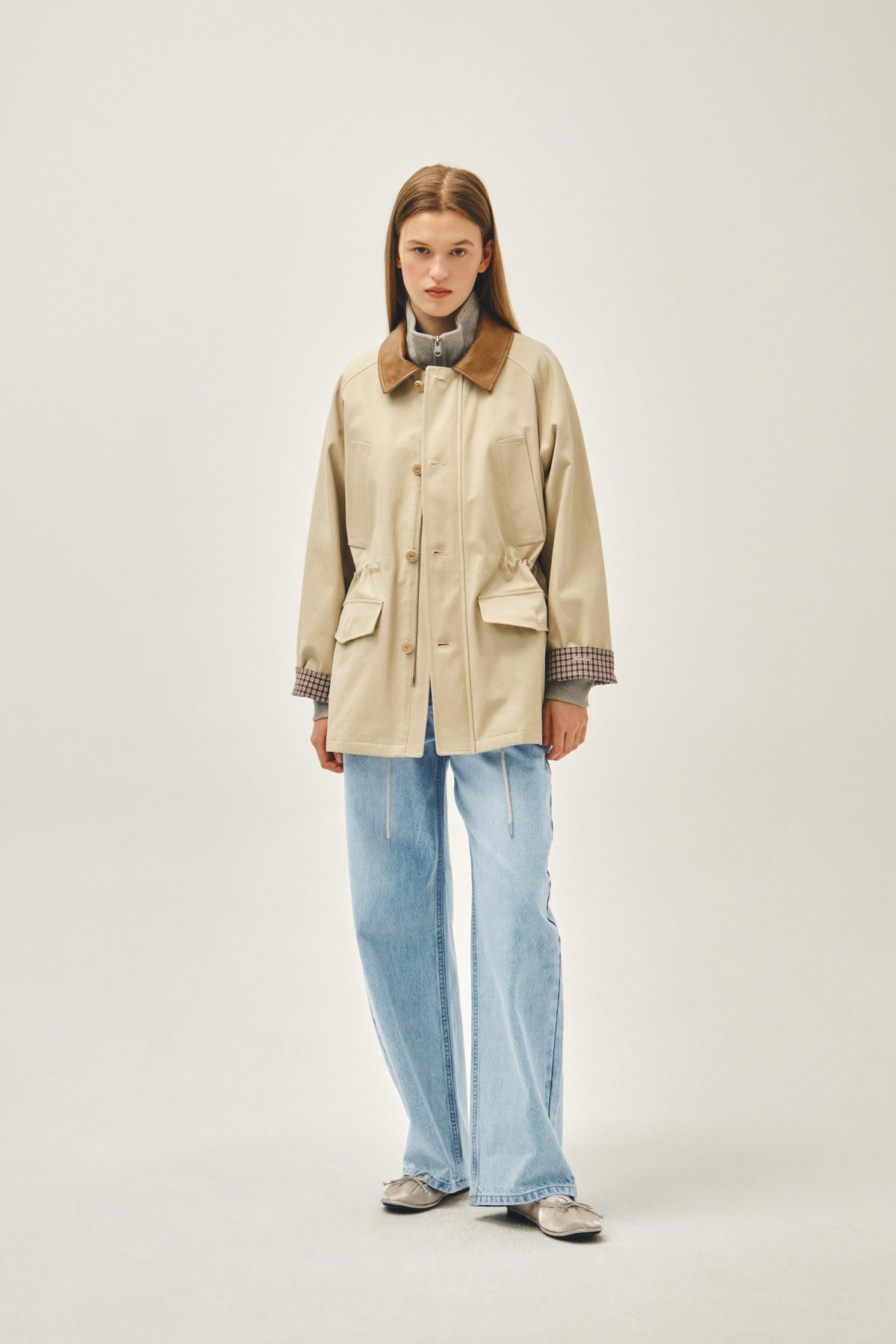 Cotton Washed Hunting Jacket Light Beige