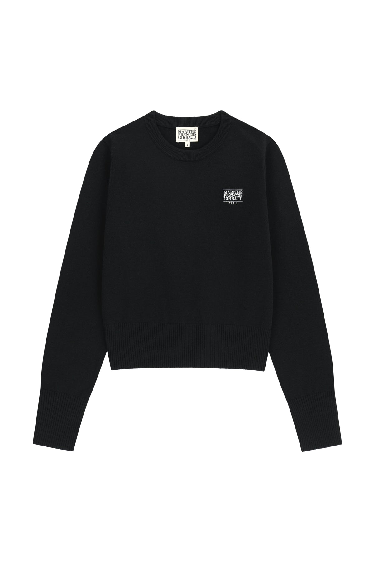 W Classic Logo Crop Hoodie Zipup Black