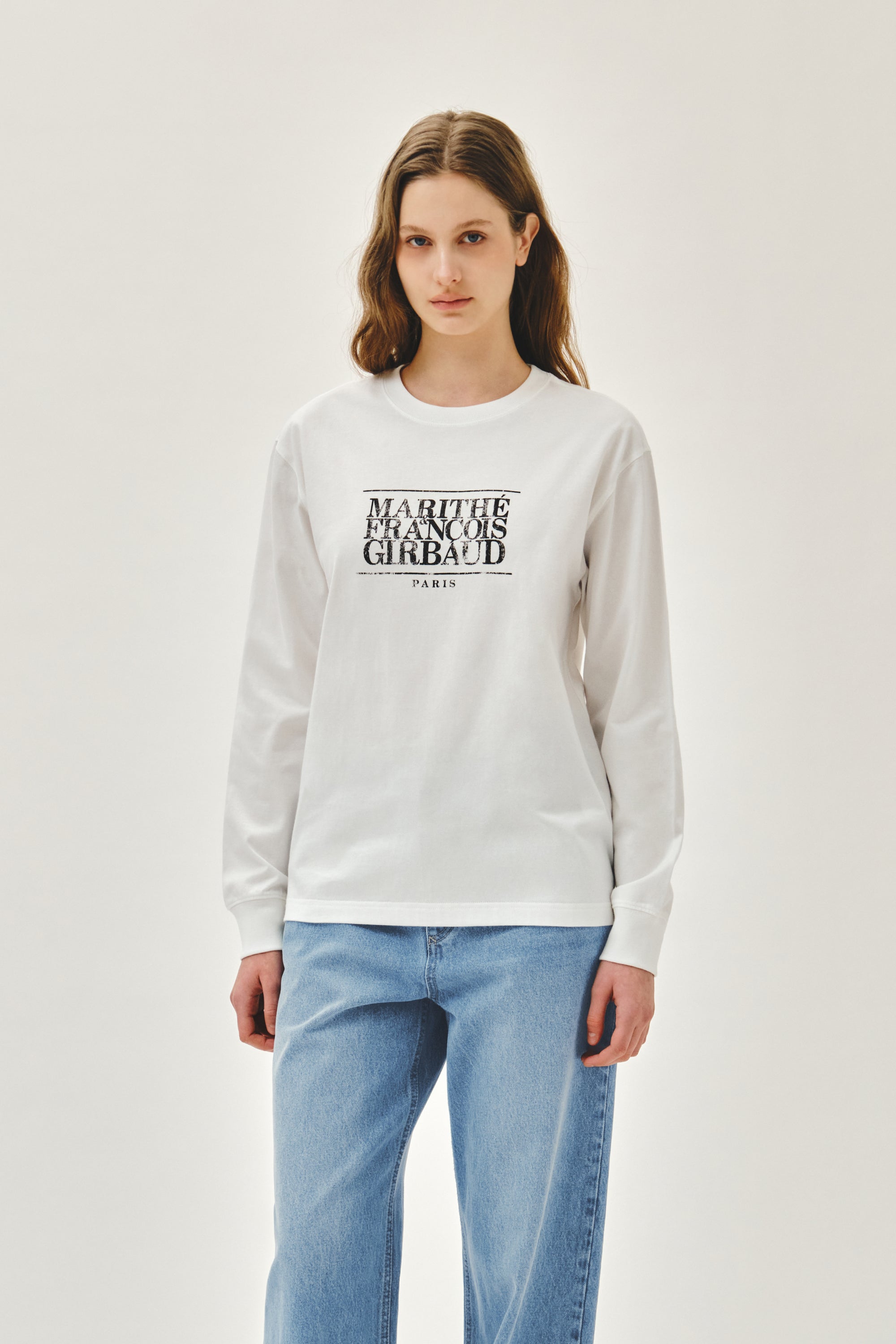 Crack Classic Logo Long Sleeve Tee White