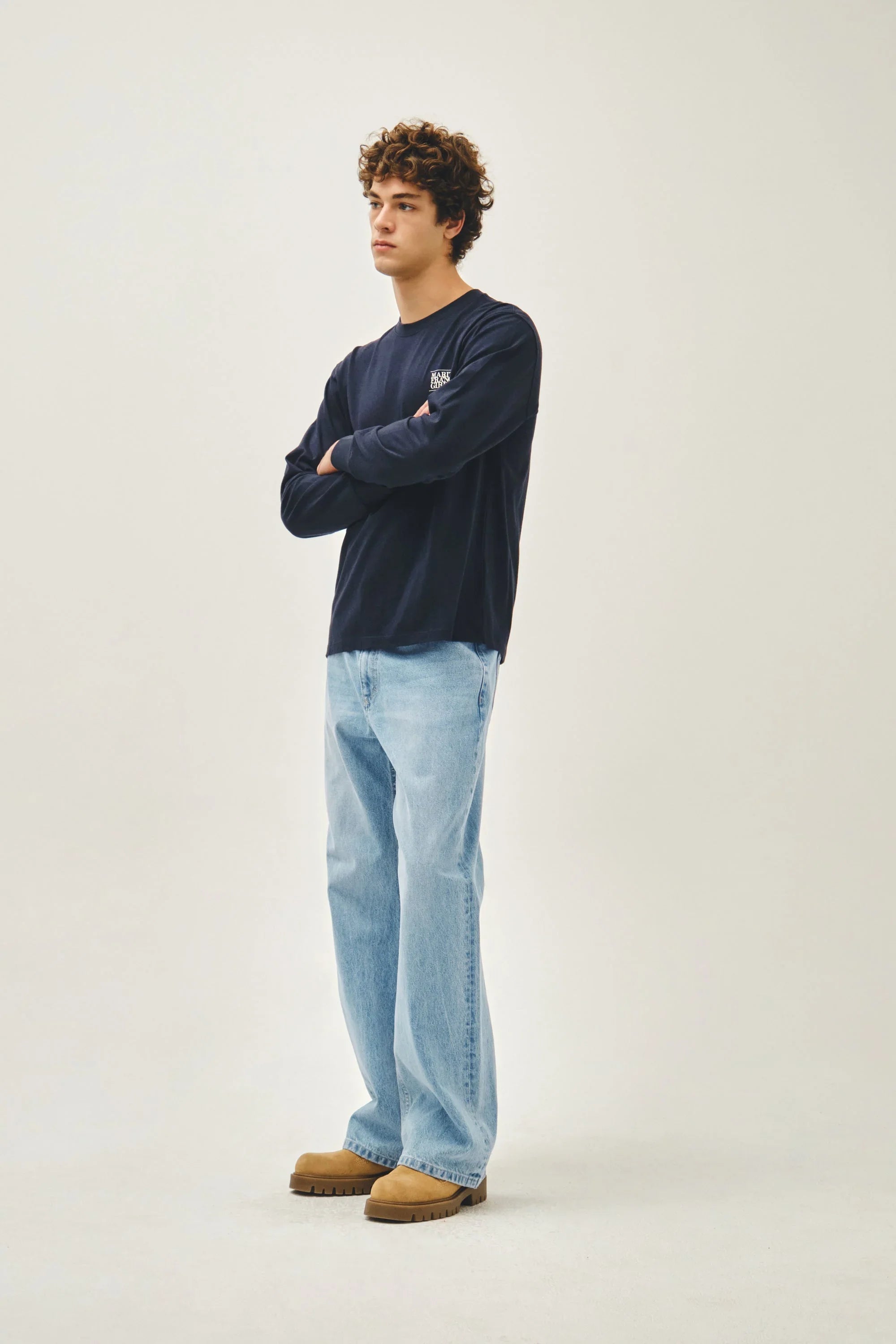 Back Classic Logo Long Sleeve Tee Navy