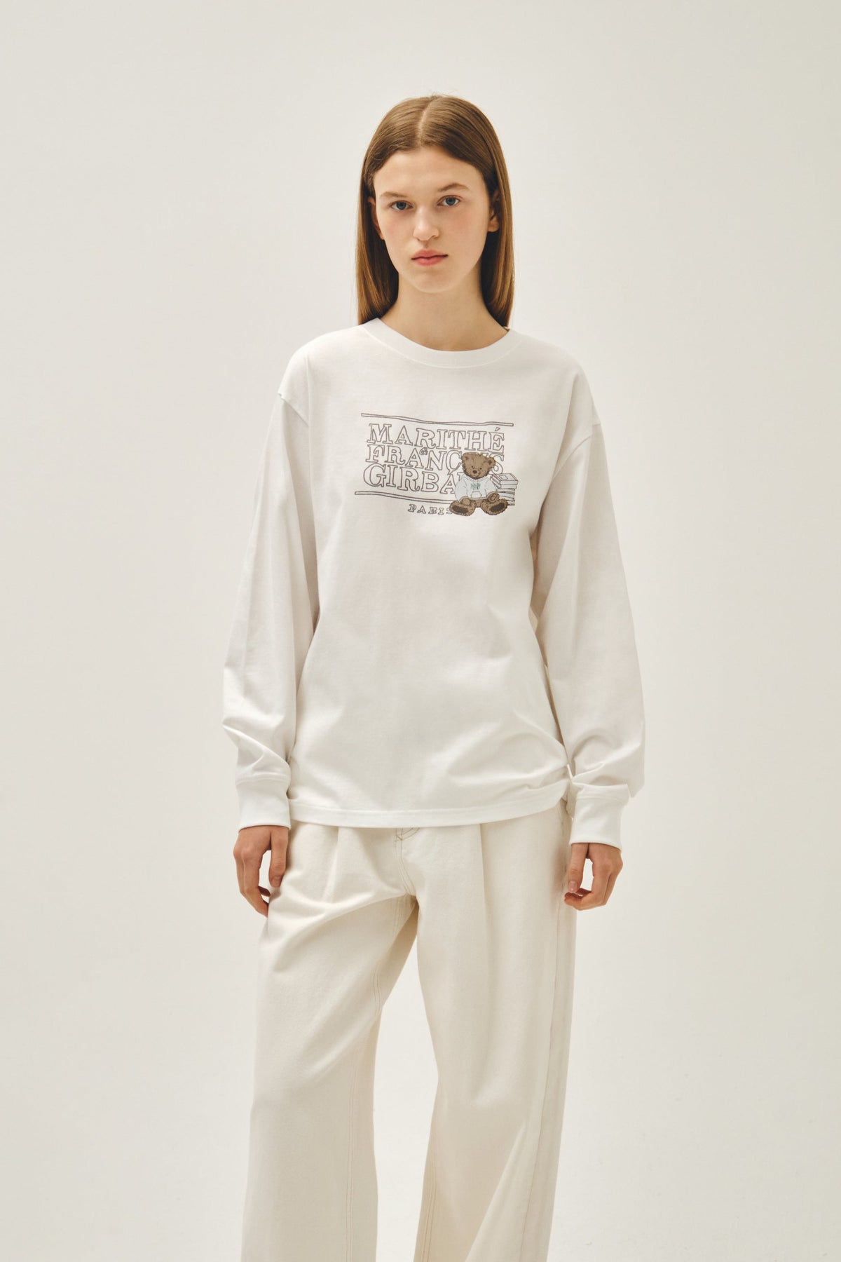 Doodle Classic Logo Long Sleeve Tee White