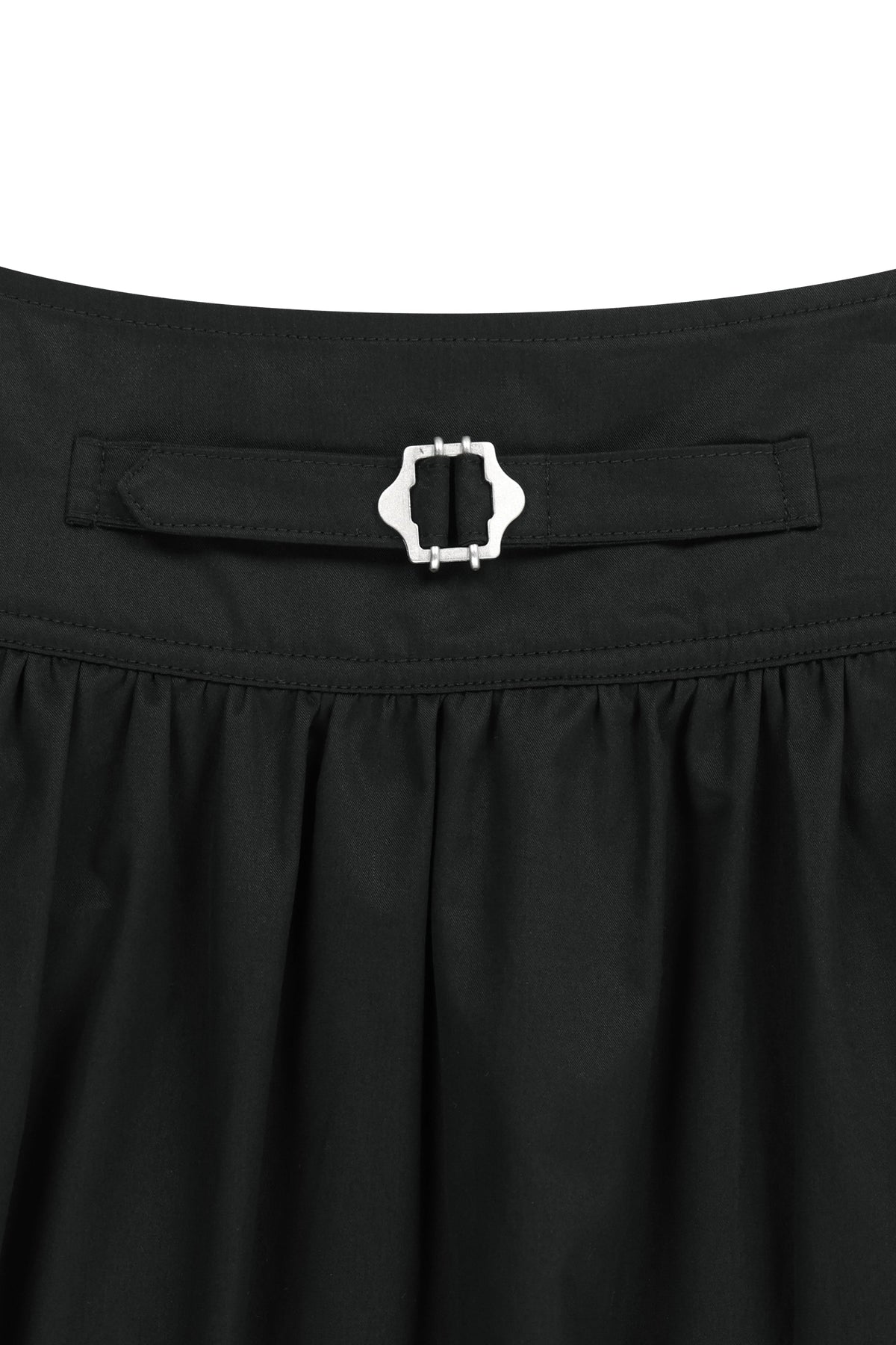 W Cotton Waist Wrinkle Skirt Black