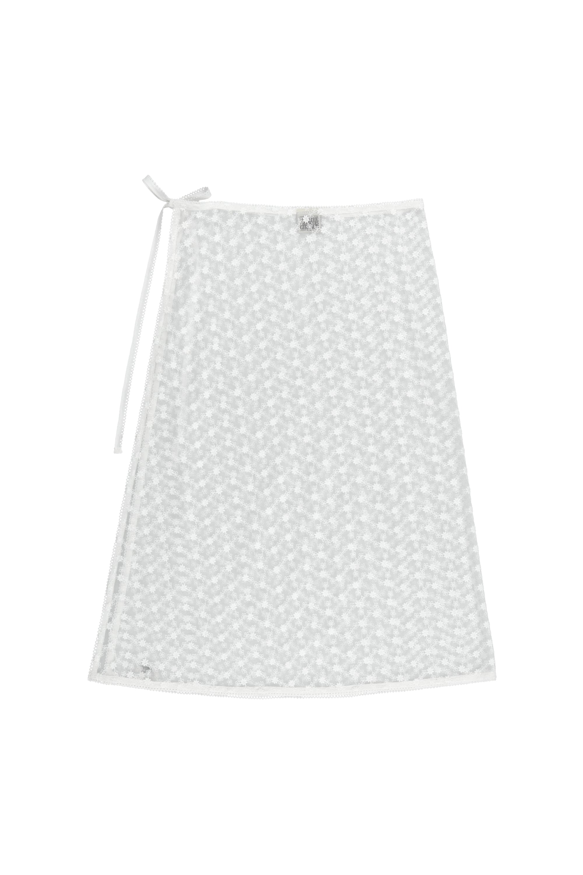 W Lace Layered Skirt White