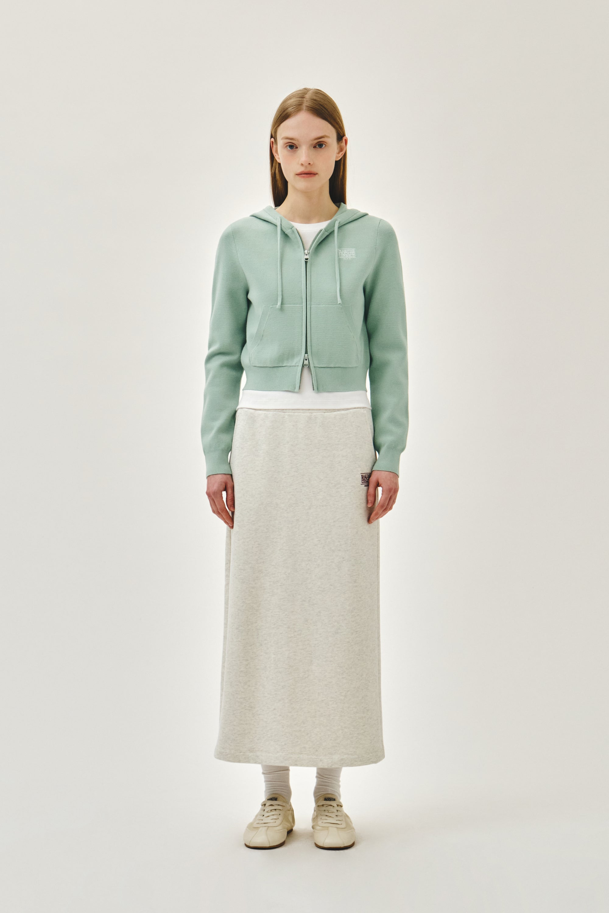 W CLASSIC LOGO SWEAT LONG SKIRT Oatmeal