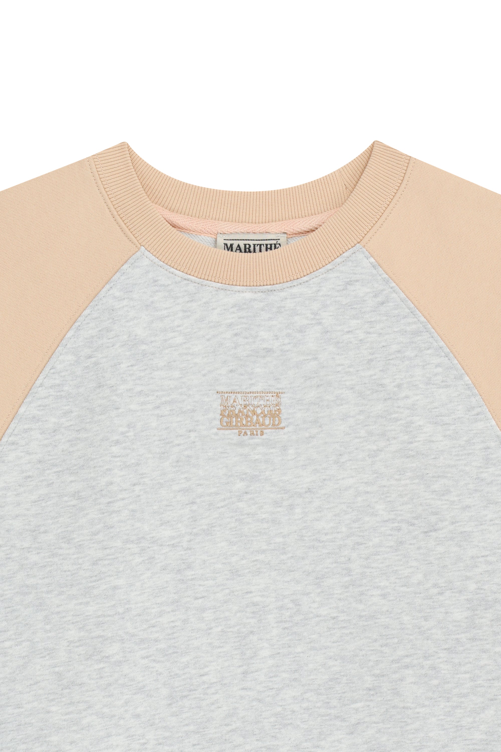 W Block Classic Logo Raglan Crop Sweatshirt Coral Pink