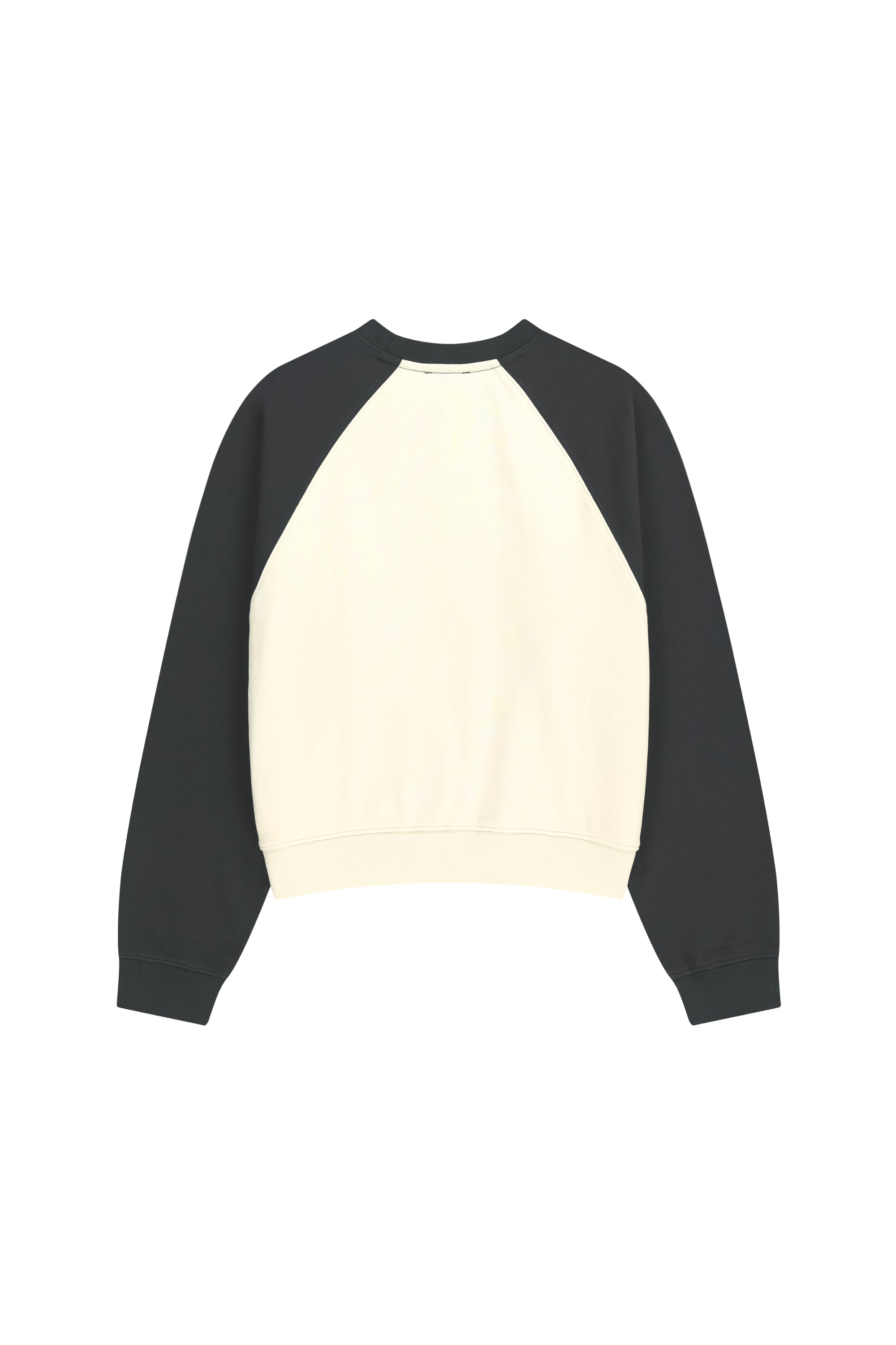 W Block Classic Logo Raglan Crop Sweatshirt Charcoal