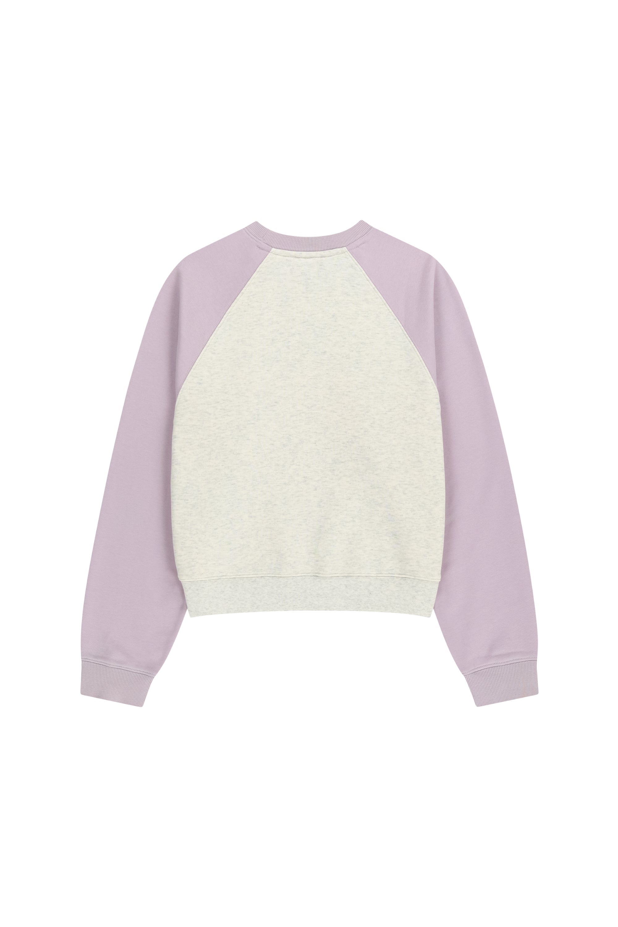 W Block Classic Logo Raglan Crop Sweatshirt Light Purple