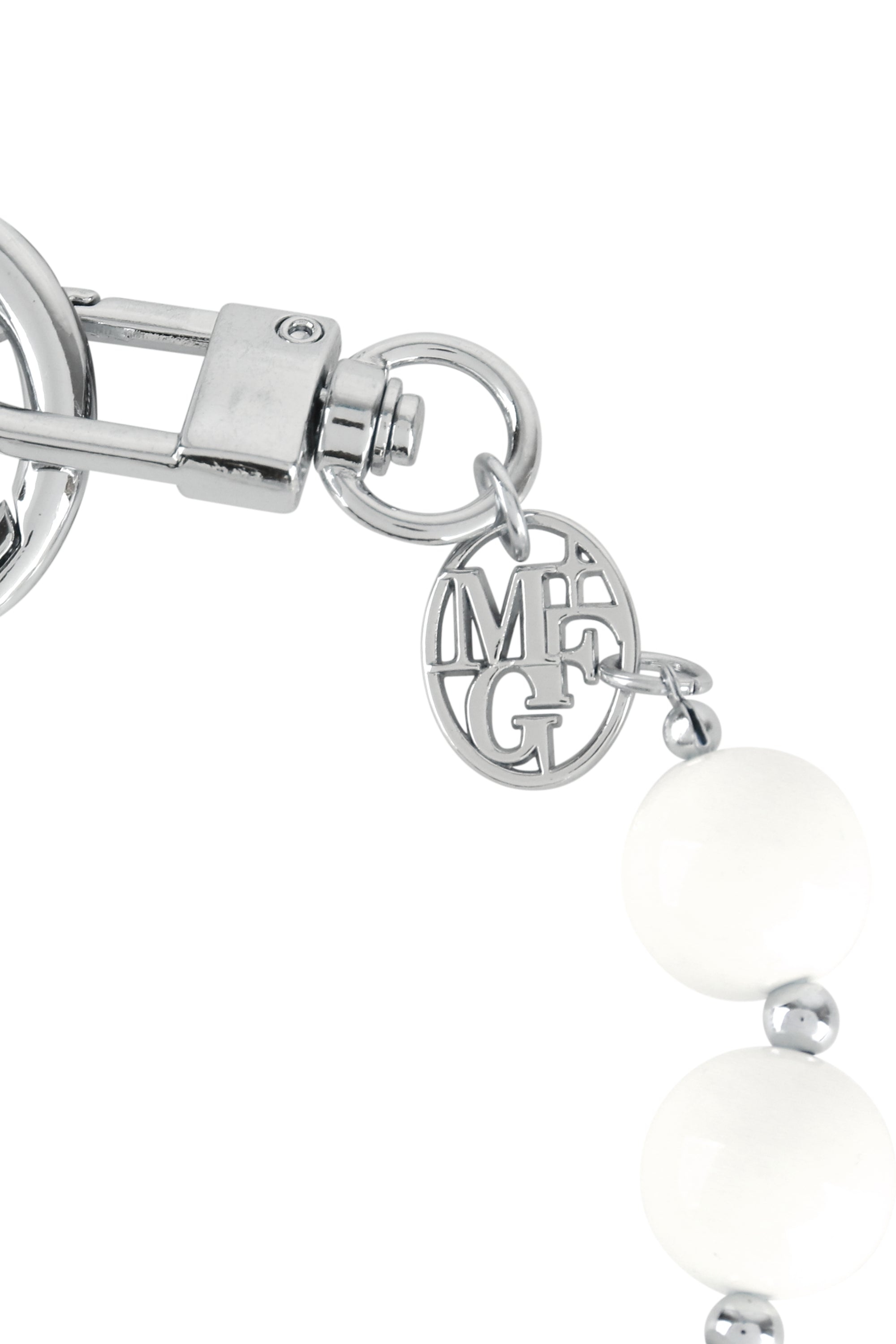Circle Logo Beads Strap Keyring White
