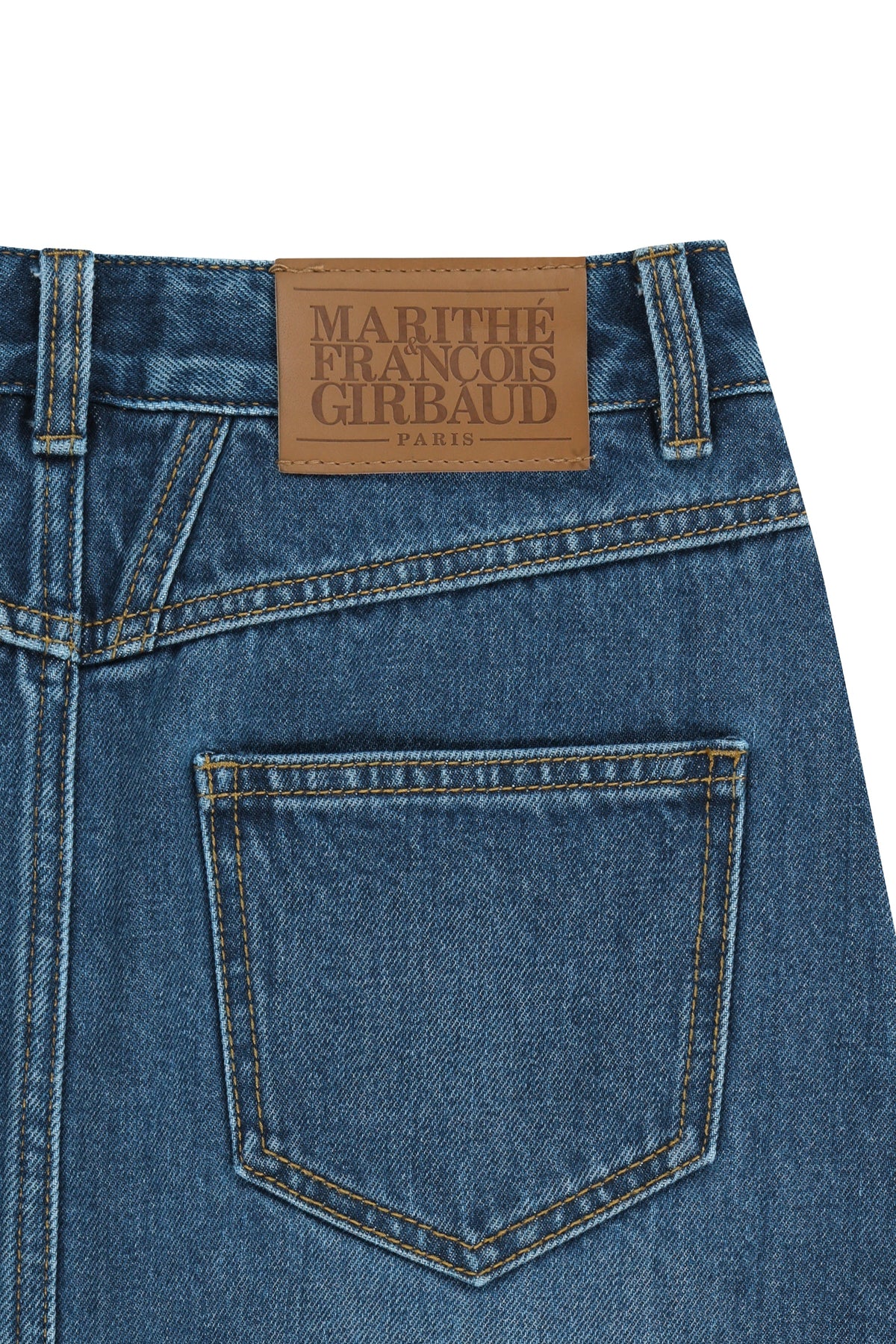 W Raw Edge Denim Mini Skirt Blue