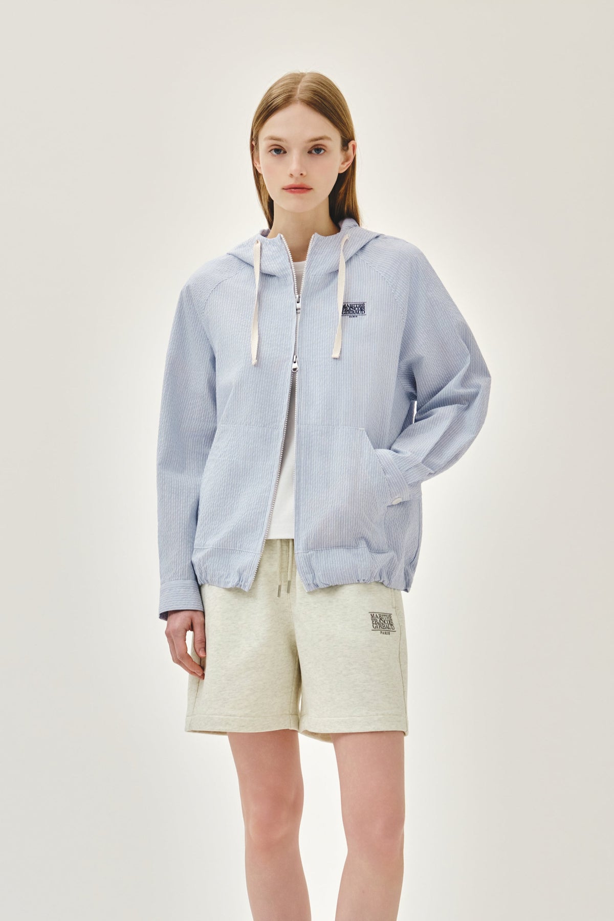 Cl Hooded Pattern Jacket Stripe