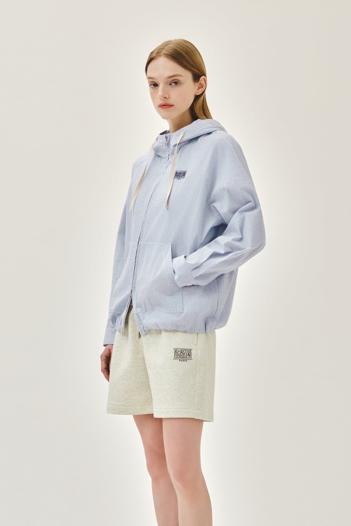 Cl Hooded Pattern Jacket Stripe