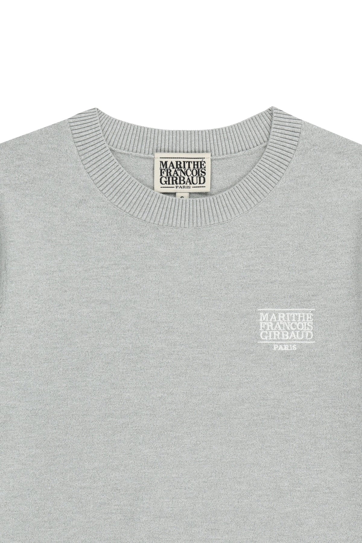 W Small Classic Logo Half Knit Pullover Heather Gray