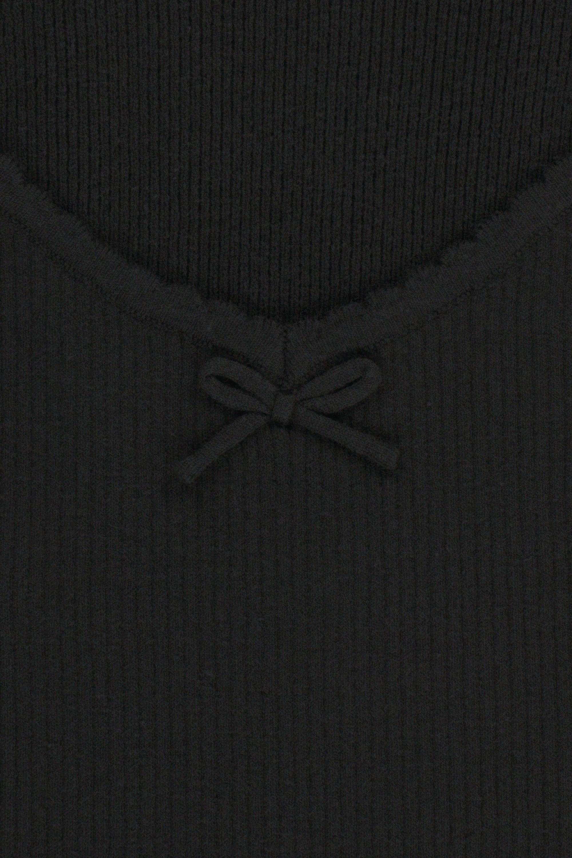 W Lace Point Knit Vest Black
