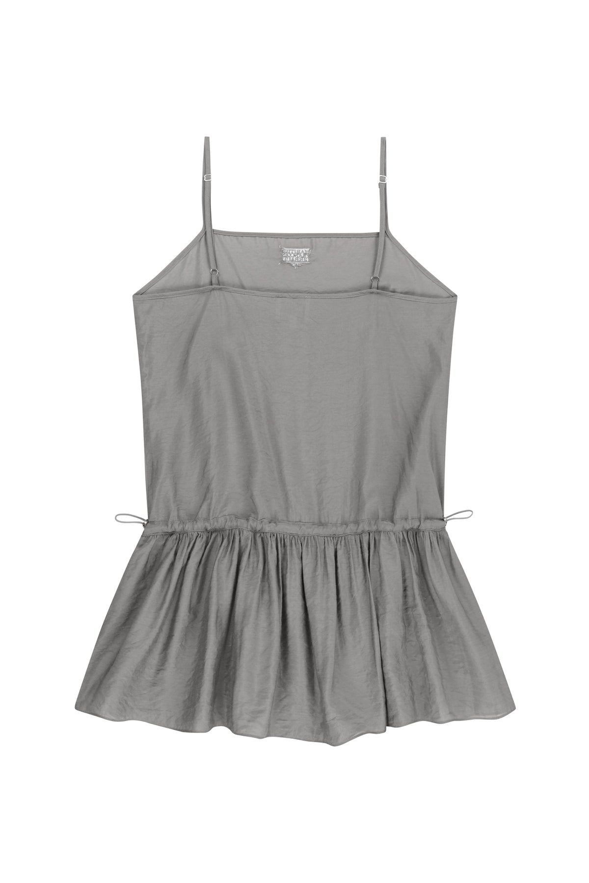 W Shirring Sleeveless Dress Gray