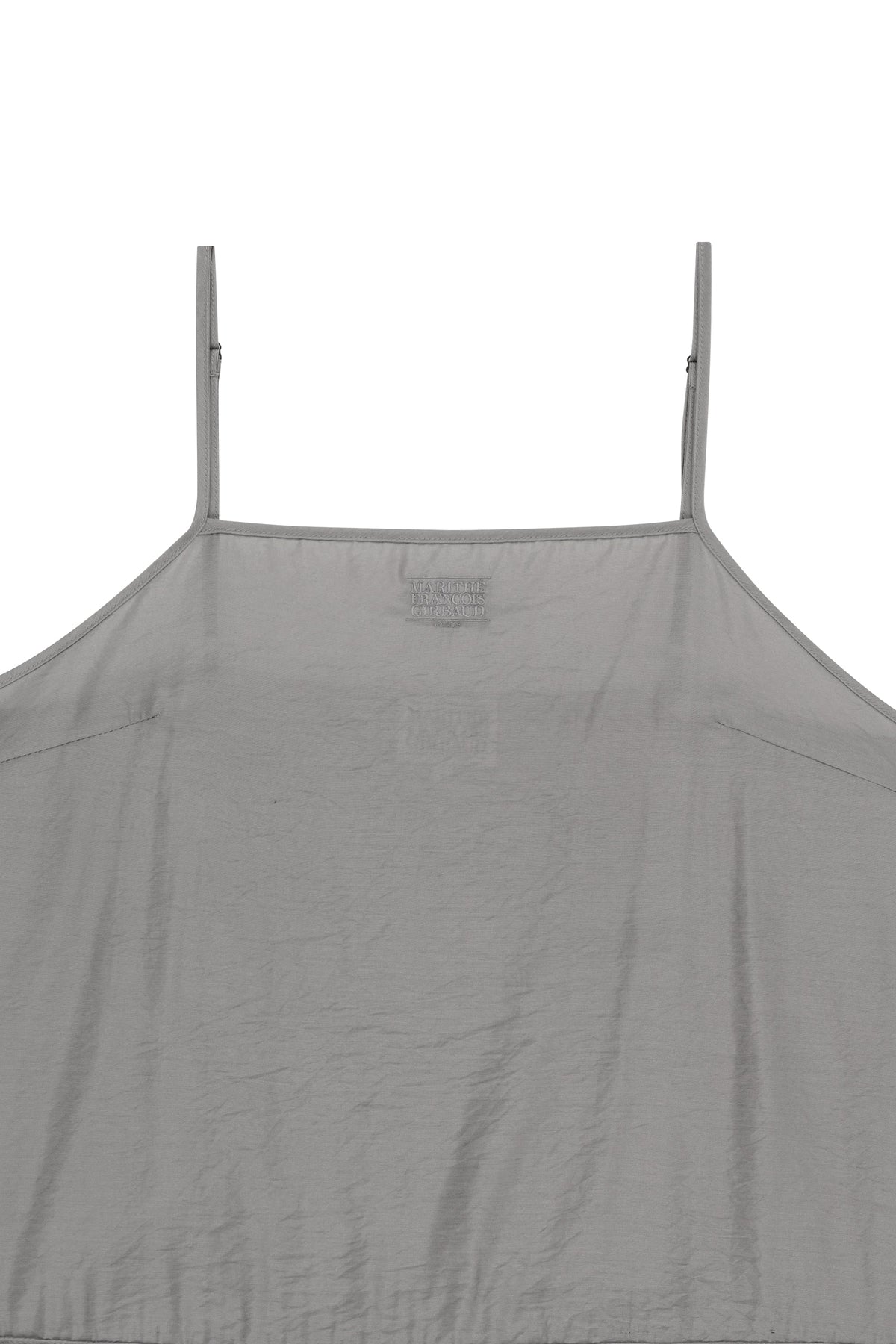 W Shirring Sleeveless Dress Gray