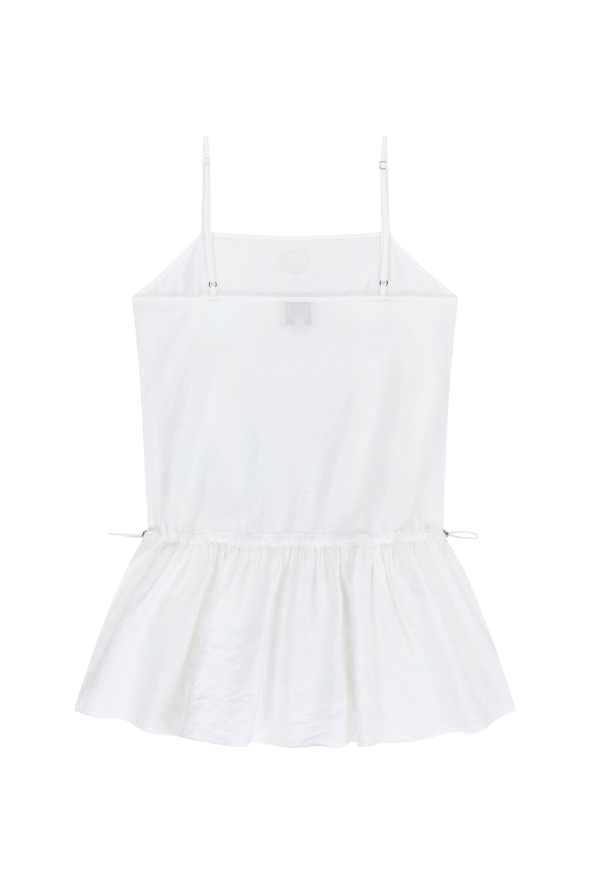 W Shirring Sleeveless Dress White