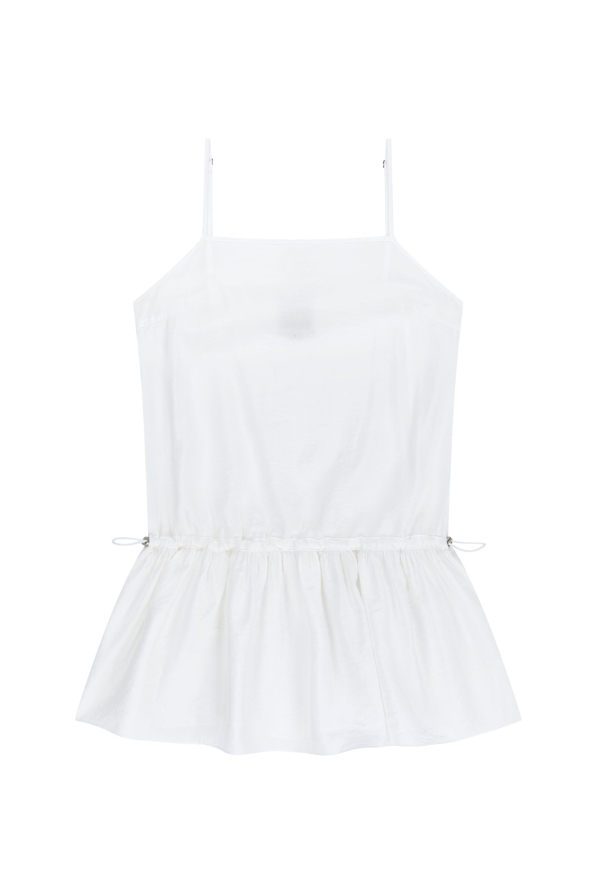W Shirring Sleeveless Dress White