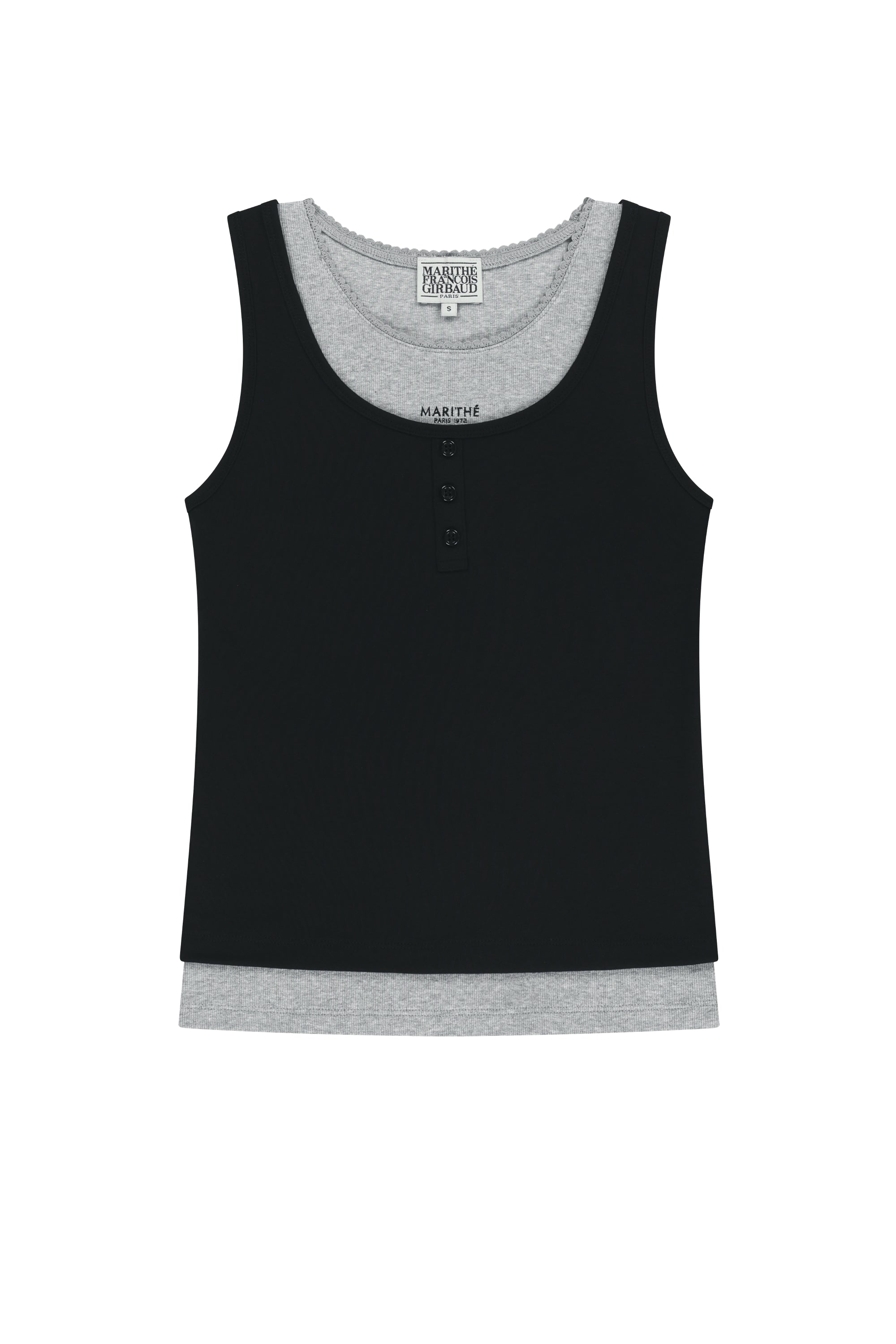 W Layered Sleeveless Black